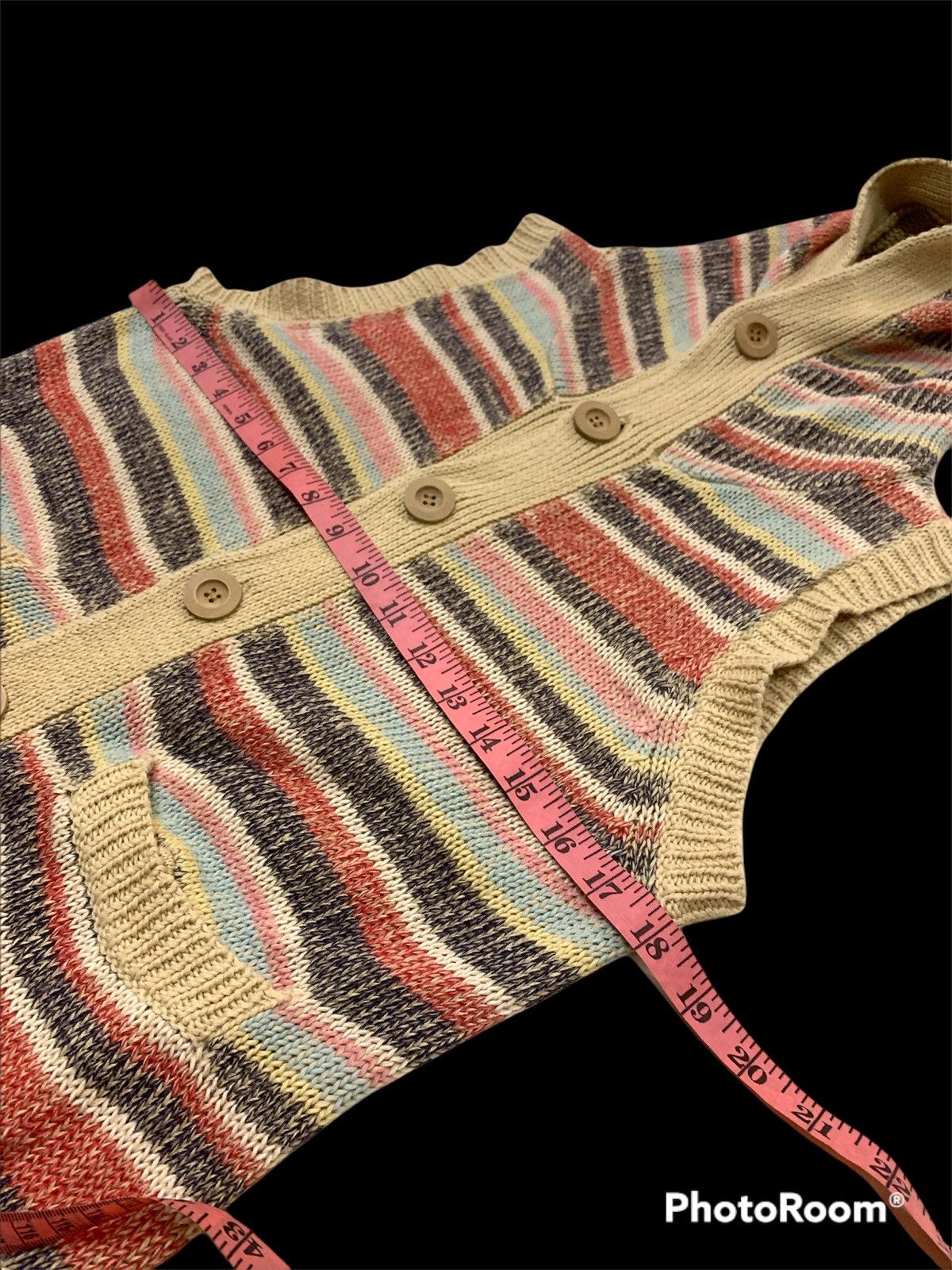 go slow caravan MULTICOLORS KNITTED VEST JACKET HEMP COTTON MATERIAL Size US M / EU 48-50 / 2 - 4 Thumbnail