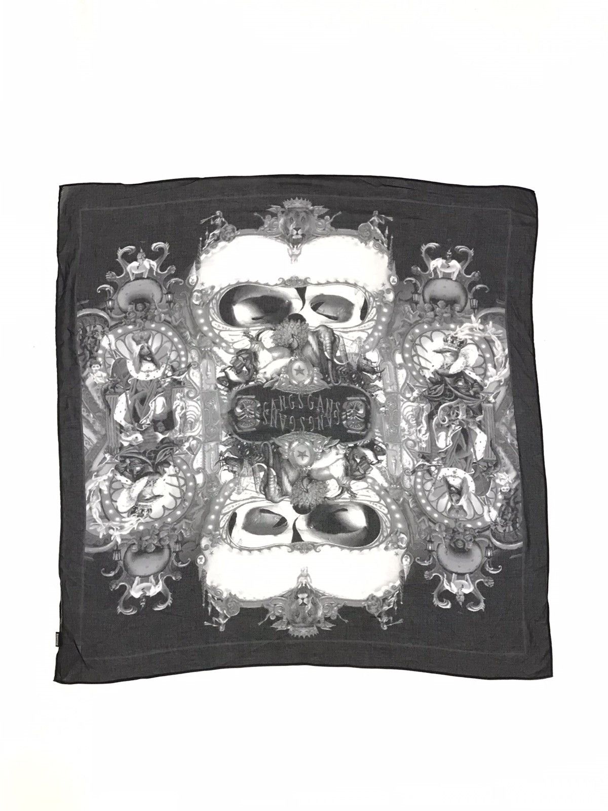 5351 POUR LES HOMMES 5351 POURLES HOMME SKULL PATTERN GOTHIC SCARF Size ONE SIZE - 1 Thumbnail