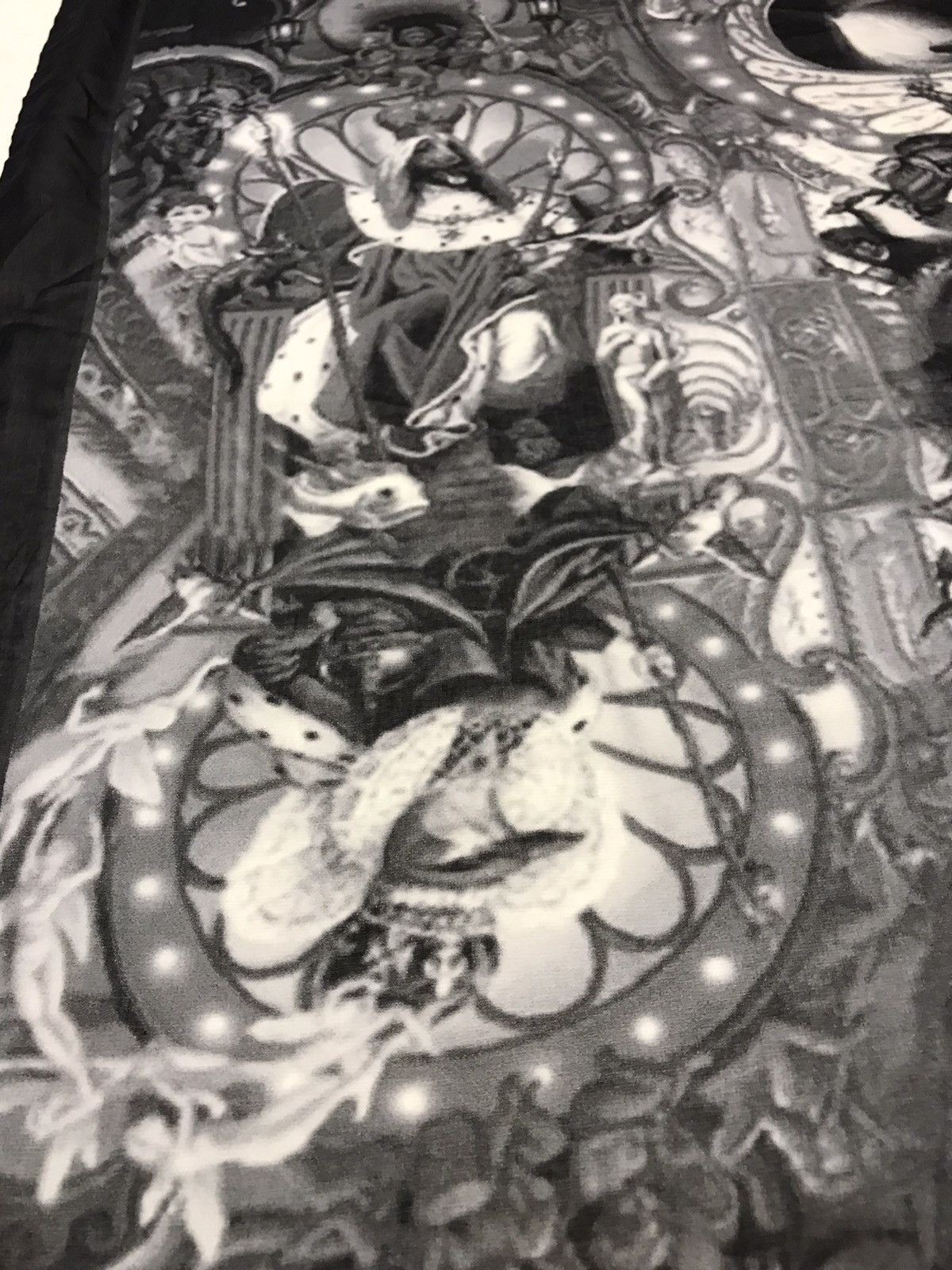 5351 POUR LES HOMMES 5351 POURLES HOMME SKULL PATTERN GOTHIC SCARF Size ONE SIZE - 6 Thumbnail
