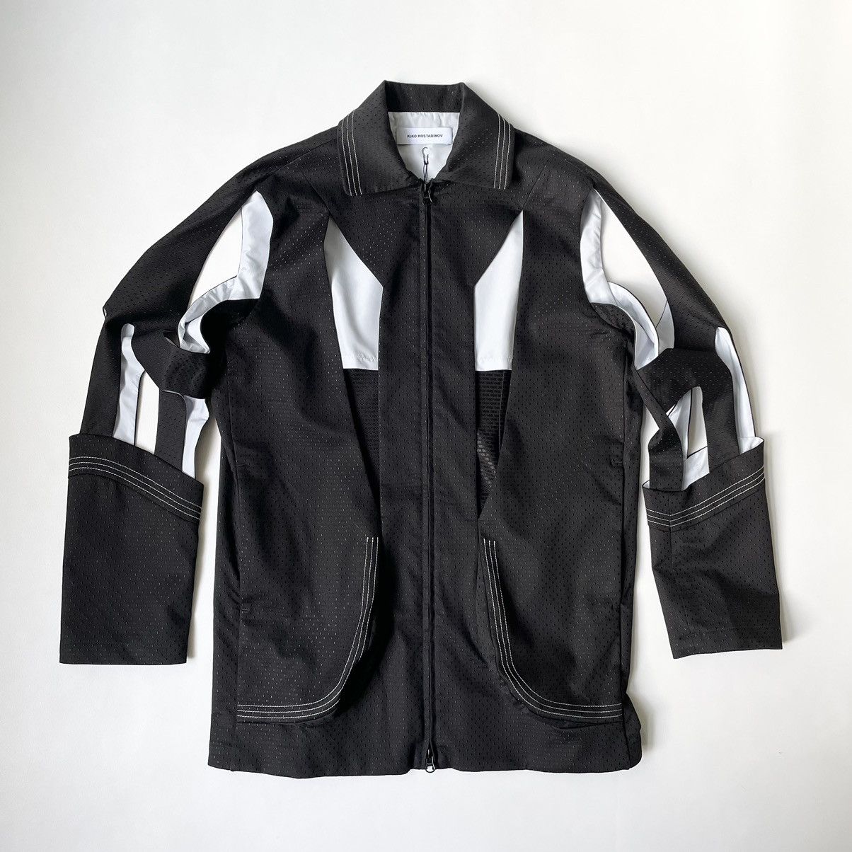 image of Kiko Kostadinov S/s 21 ‘Hydra’ Cut Out Jacket in Black, Men's (Size Large)
