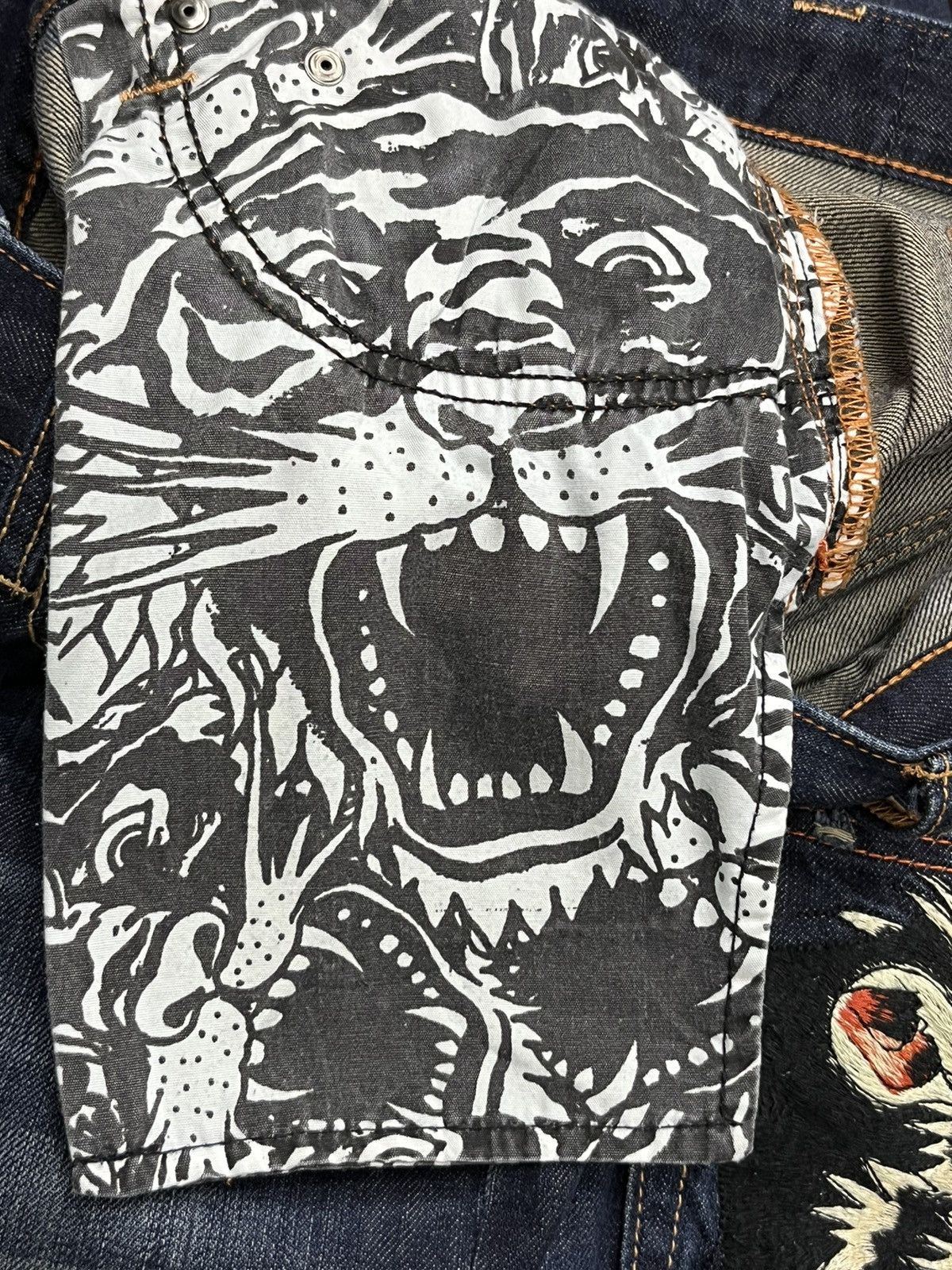 Christian Audigier SICK💥THE GODFATHER x ED HARDY Panther Vs Snake Tattoo Wear Size US 36 / EU 52 - 17 Thumbnail
