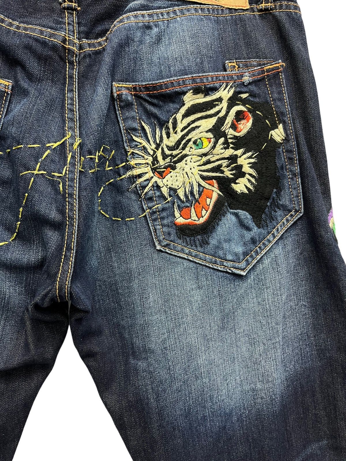 Christian Audigier SICK💥THE GODFATHER x ED HARDY Panther Vs Snake Tattoo Wear Size US 36 / EU 52 - 9 Thumbnail