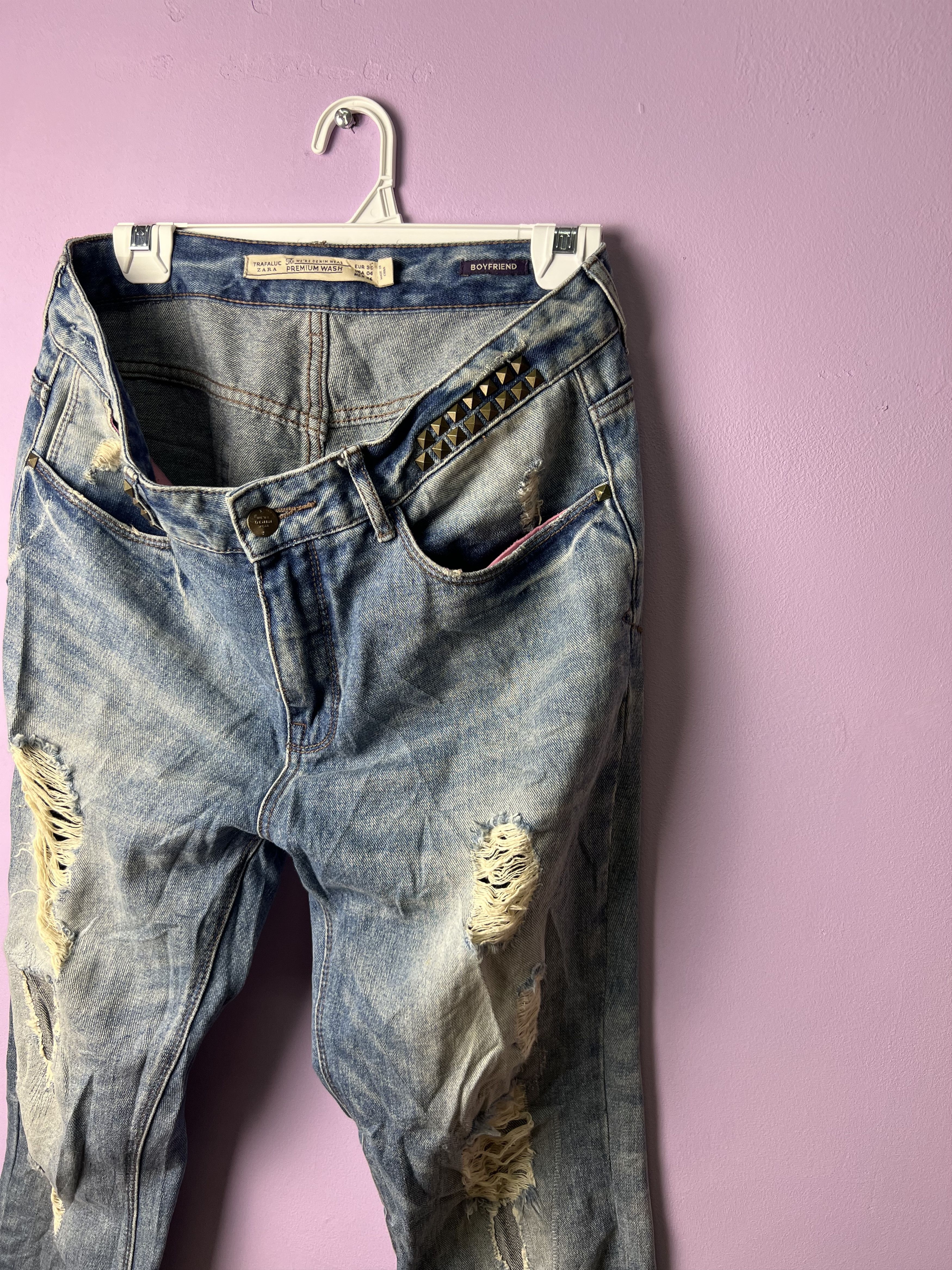 Zara 🔥Zara Distressed Denim Size US 33 - 5 Thumbnail