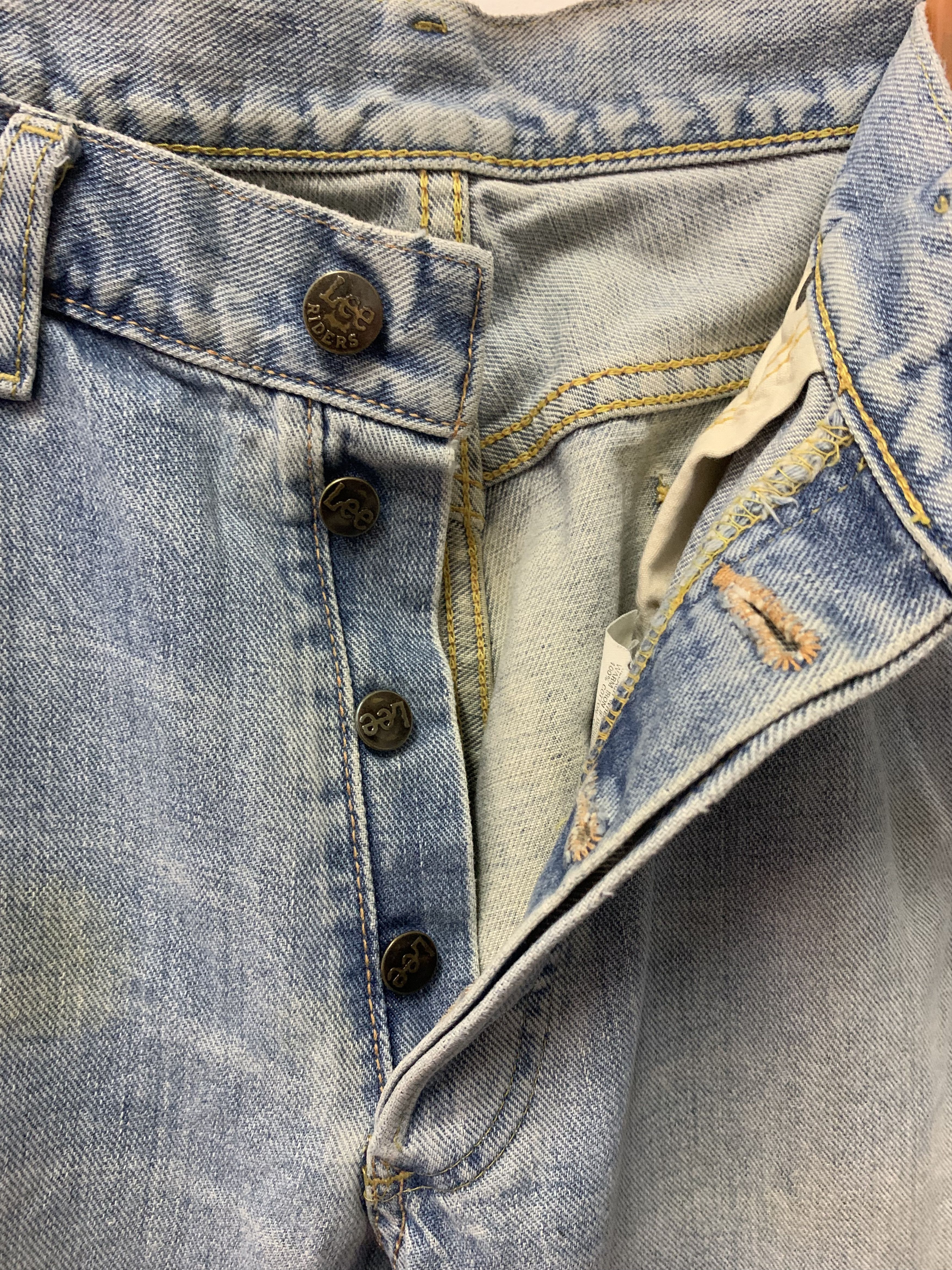 Lee Vintage Lee Rider Fly Button Sided Selvedge Distressed Denim Size US 32 / EU 48 - 2 Thumbnail