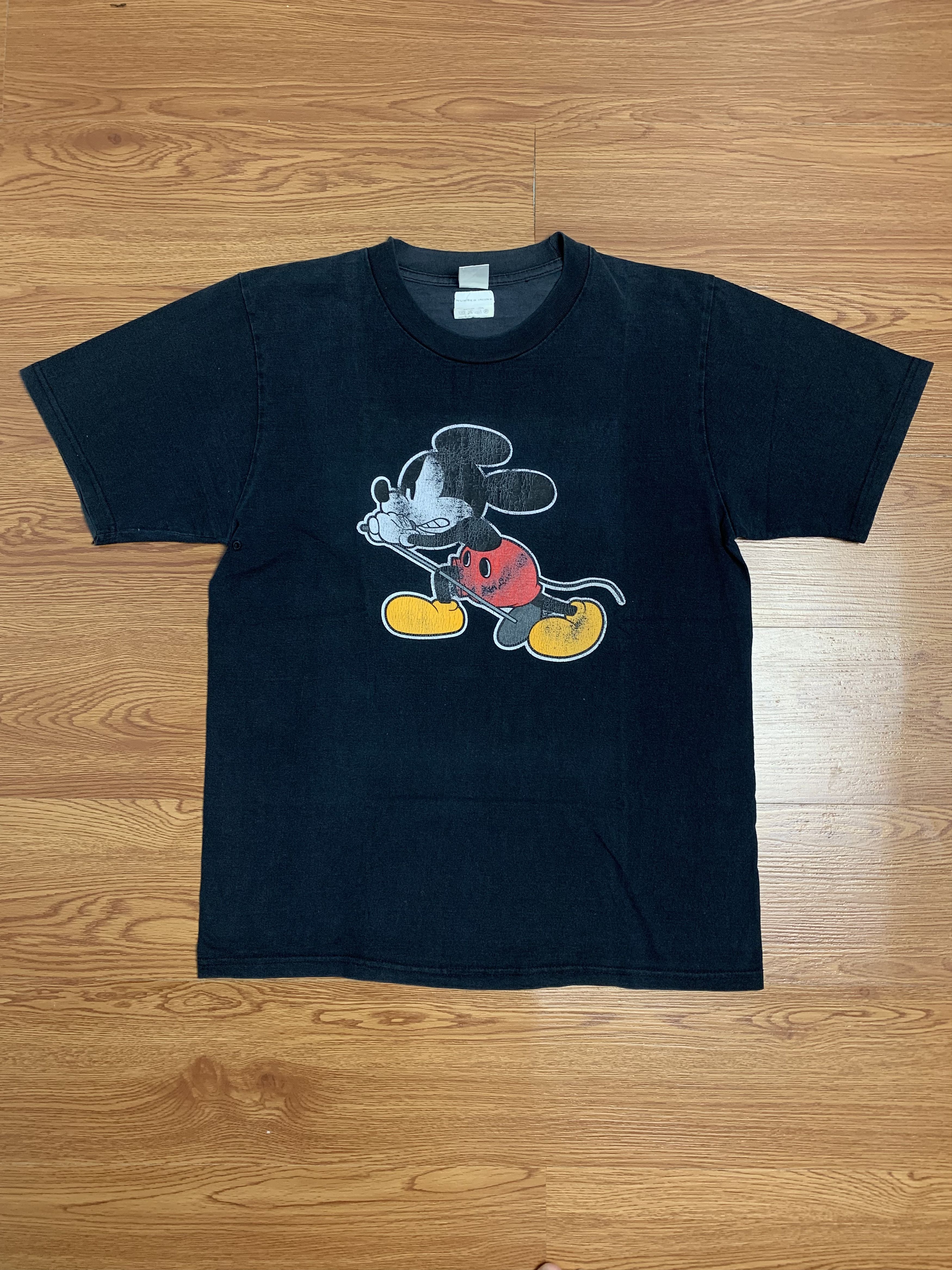 image of Number N Ine Og Iconic Mickey Trent Reznor Style Tee in Black, Men's (Size Medium)