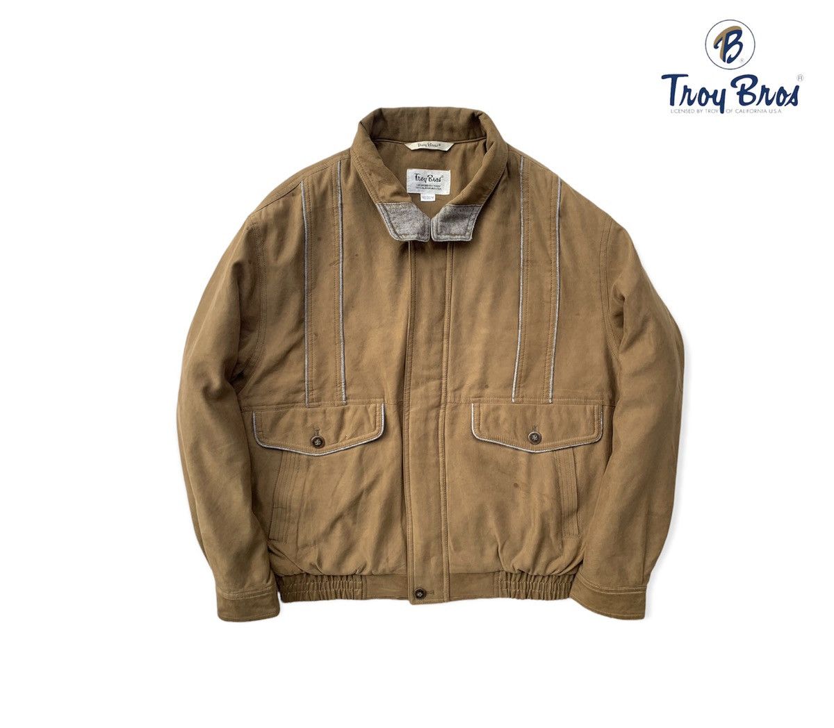 Japanese Brand 🪖Vintage Troy Bross of CALIFORNIA USA Bomber Jacket Size US M / EU 48-50 / 2 - 1 Thumbnail