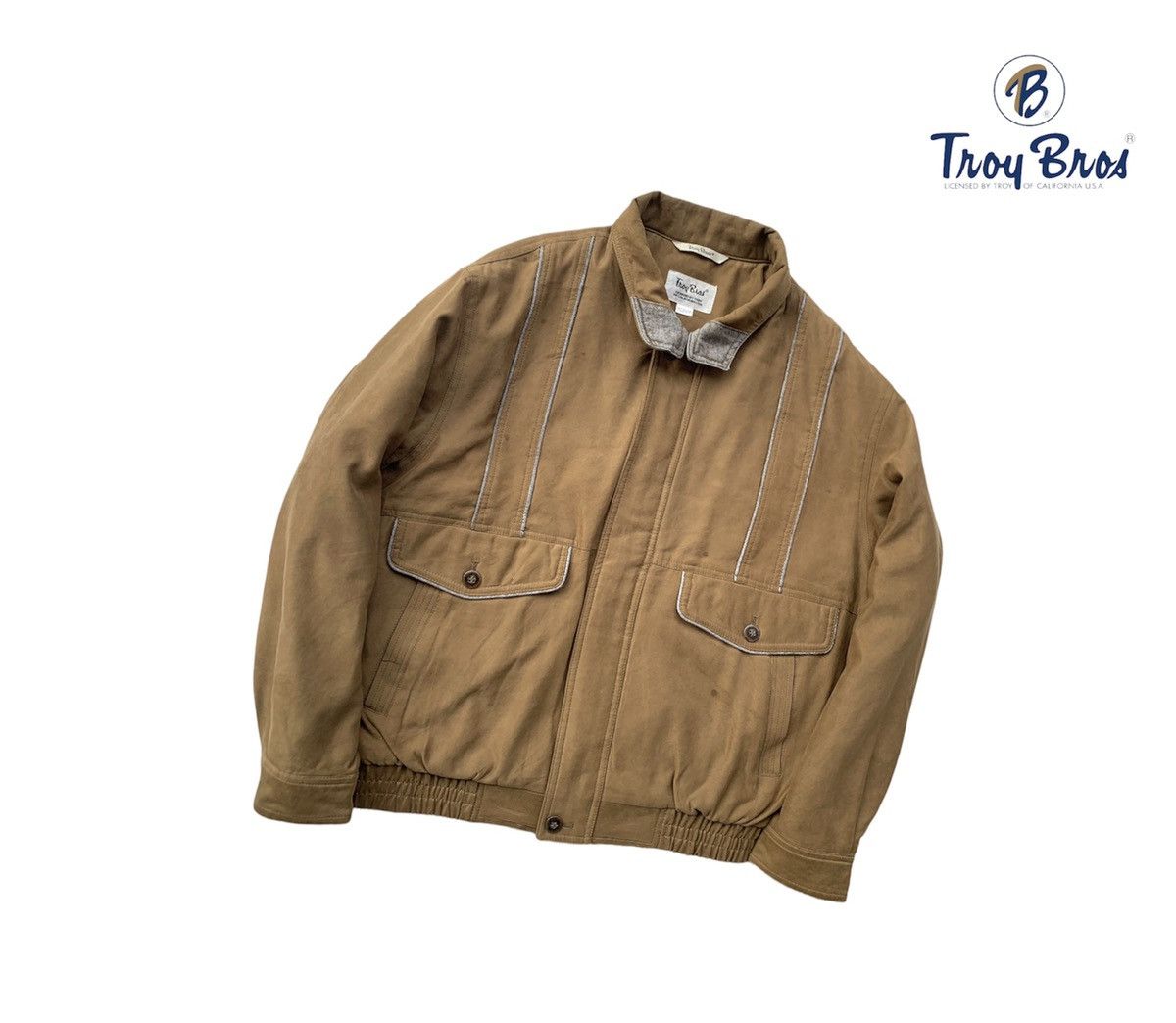 Japanese Brand 🪖Vintage Troy Bross of CALIFORNIA USA Bomber Jacket Size US M / EU 48-50 / 2 - 2 Thumbnail