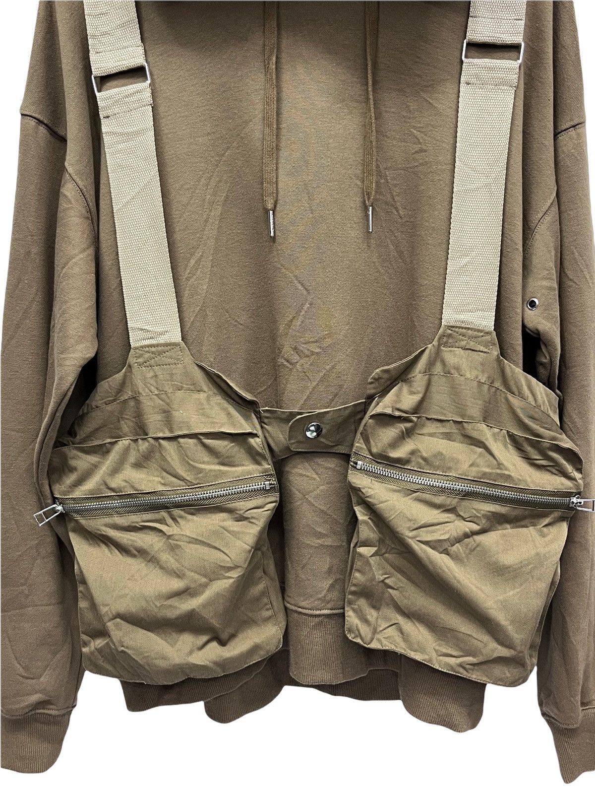 Japanese Brand VERY RARE💥Vtg Bondage Tactical Pocket Brown Sweater Hoodie Size US L / EU 52-54 / 3 - 4 Thumbnail