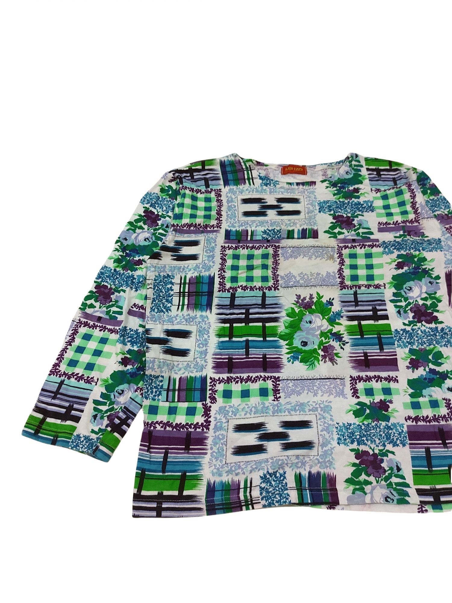 Designer × Kenzo RARE! VTG KENZO PATCHWORK PRINTED STYLE Size M / US 6-8 / IT 42-44 - 4 Thumbnail