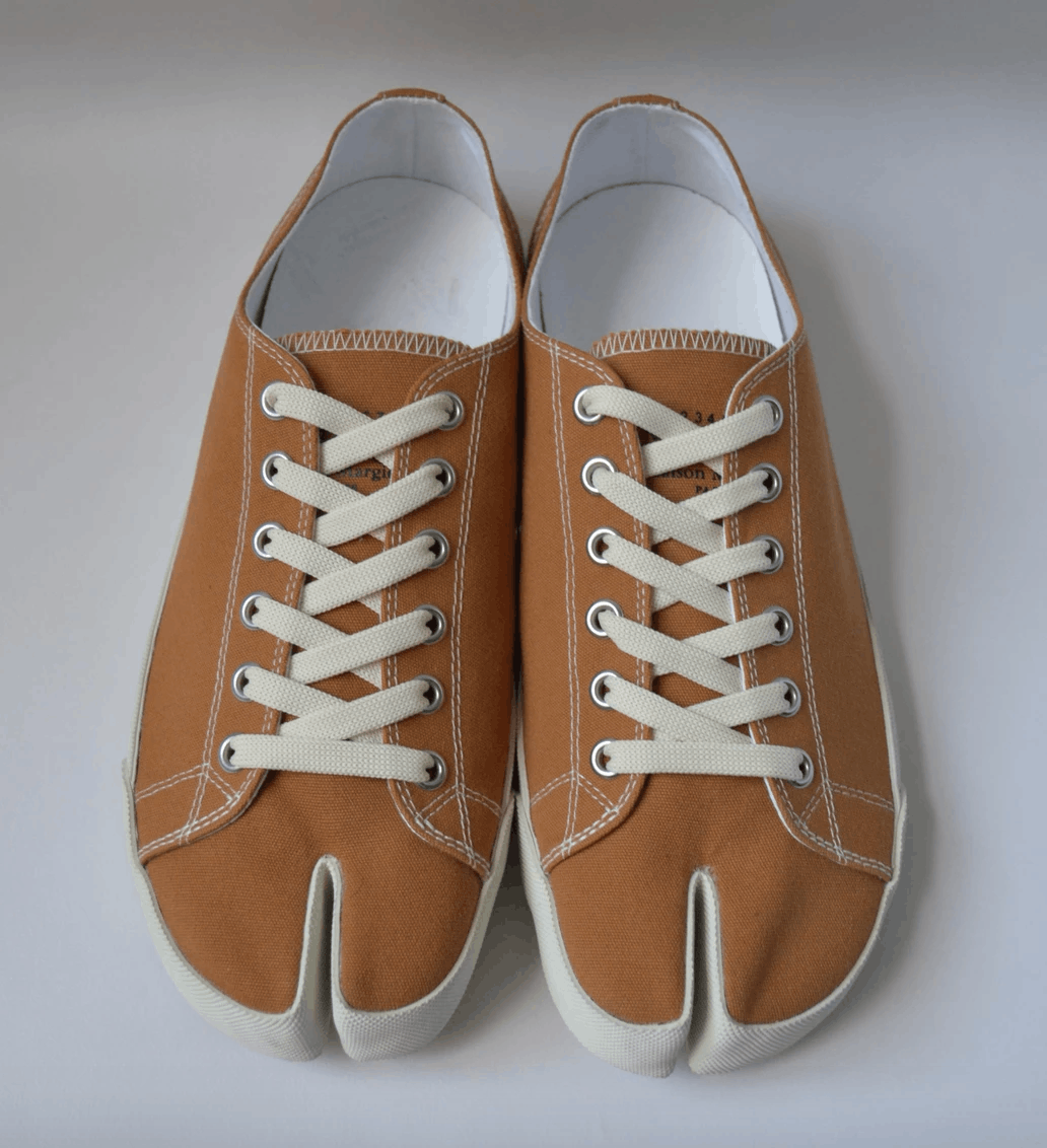 image of Maison Margiela Canvas Tabi Sneakers in Terracotta Orange, Men's (Size 8)