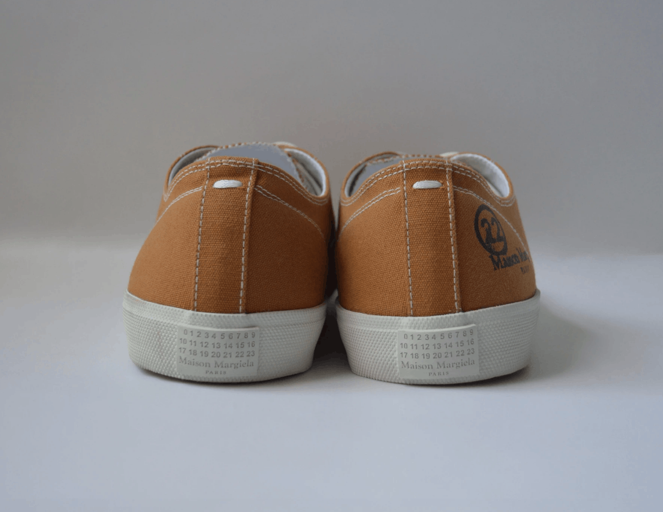 Maison Margiela Orange Canvas ‘Tabi’ Sneakers Size US 8 / EU 41 - 6 Thumbnail