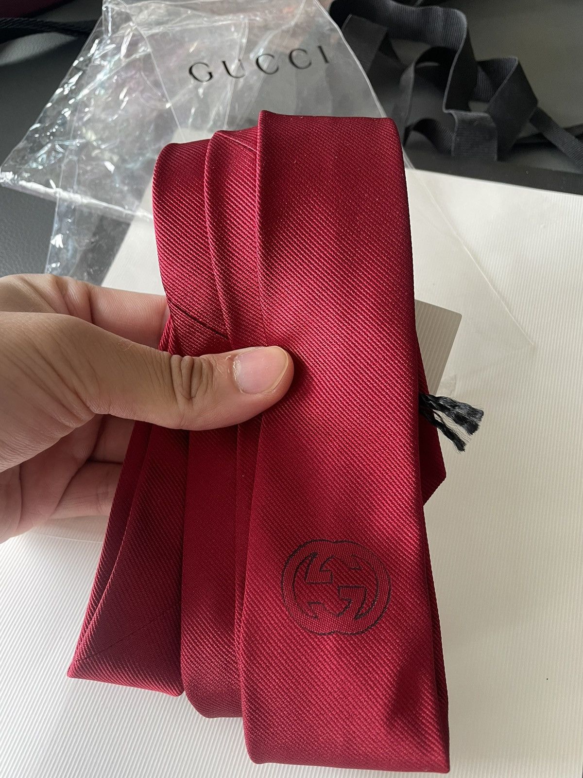 Gucci Runway Limited Rare Brand New Gucci Logo Premium Silk Tie Size ONE SIZE - 1 Thumbnail