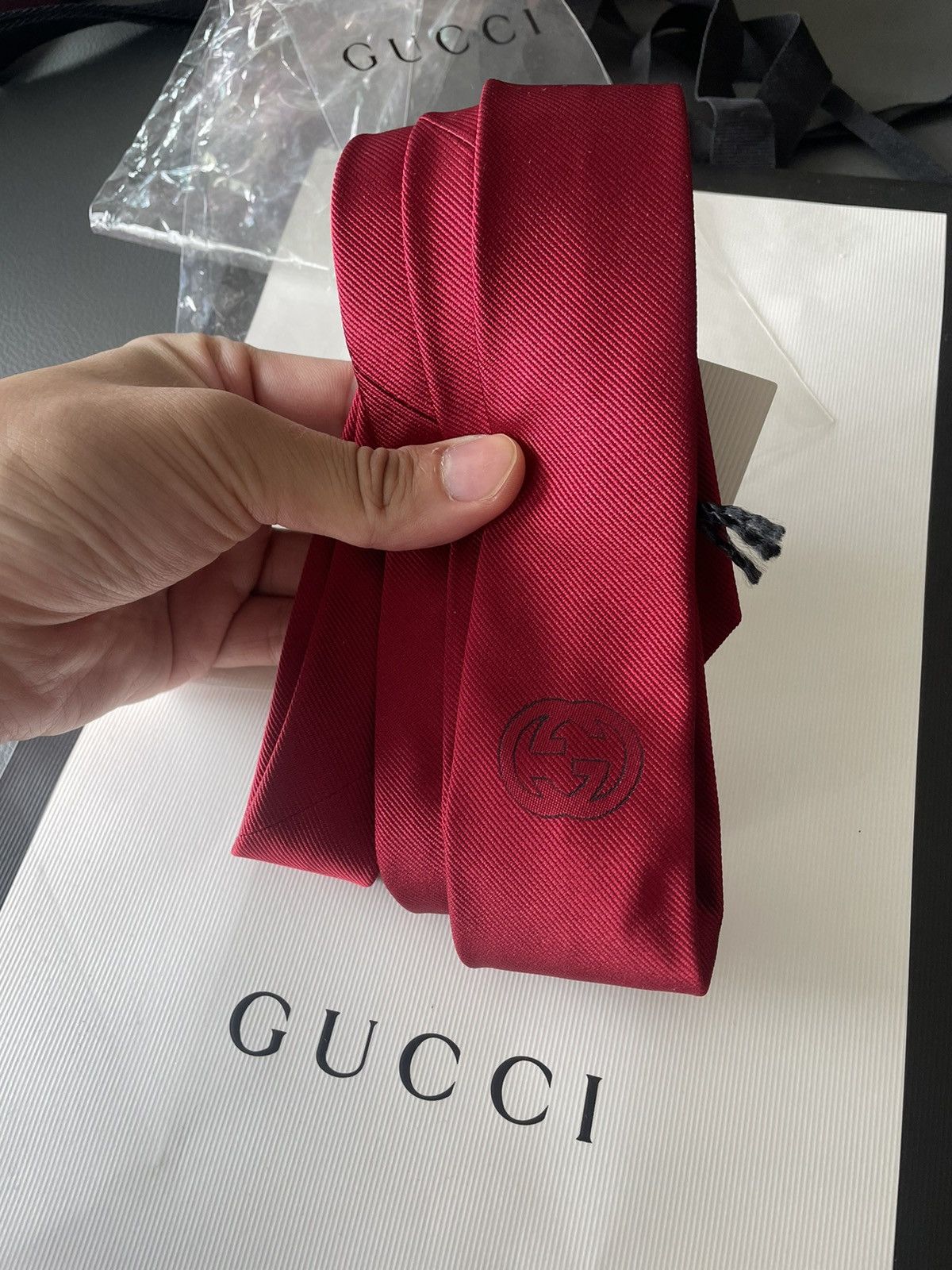 Gucci Runway Limited Rare Brand New Gucci Logo Premium Silk Tie Size ONE SIZE - 13 Thumbnail