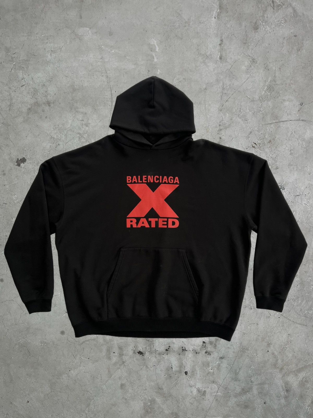 image of Balenciaga X-Rated Hoodie in Black, Men's (Size XL)