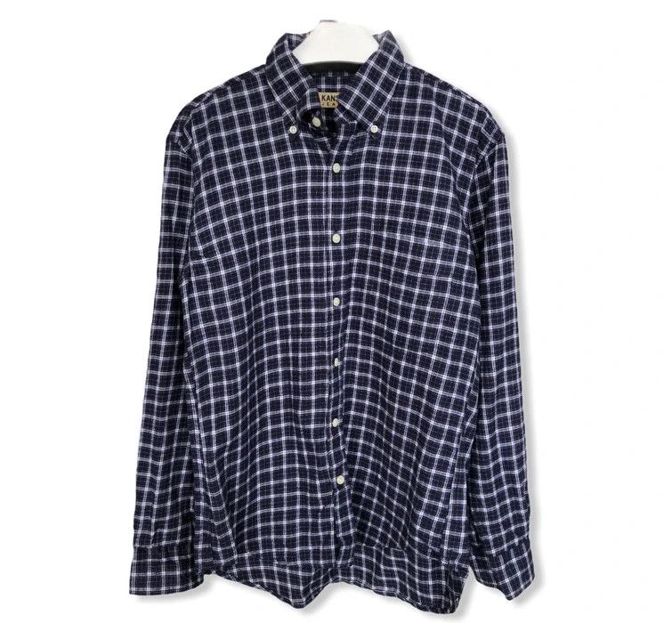 image of Japanesebrand Kansaiyamamoto Plaid Tartan Flannel Shirt, Men's (Size Medium)