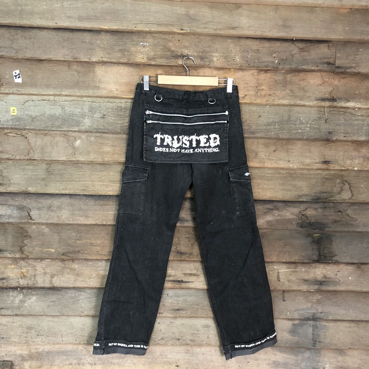 Japanese Brand DLL Slash Number Black Multipocket Pants #c1258 Size US 26 / EU 42 - 1 Thumbnail