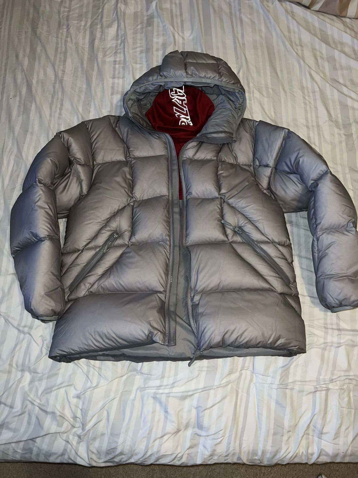 Palace Palace Pertex Frost Balaclava Puffa Grey Size Medium | Grailed