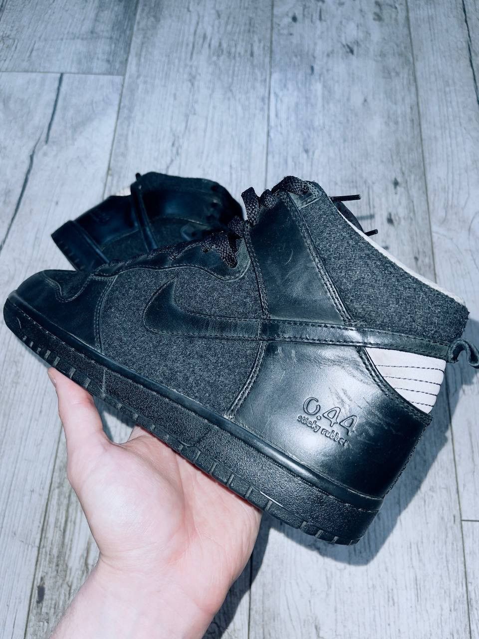 Leather × Nike Dunk Hi Spark Sticky Rubber Stussy Jordan CDG Atmos Size US 10 / EU 43 - 4 Thumbnail