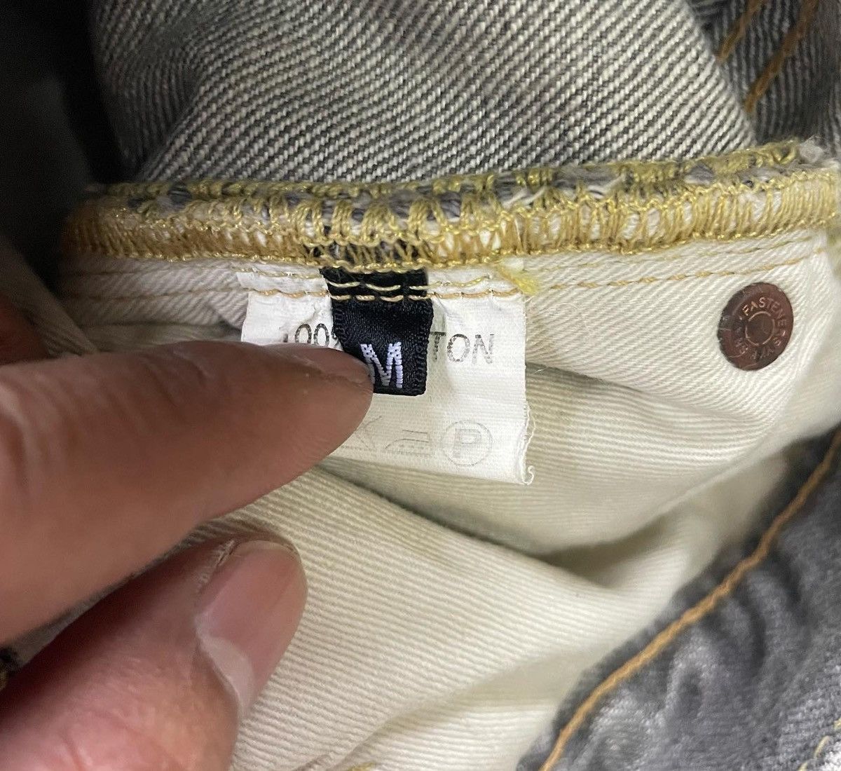 Japanese Brand Vintage Aka Nappie Hills Graphite Faded Wash Denim Size US 31 - 10 Thumbnail