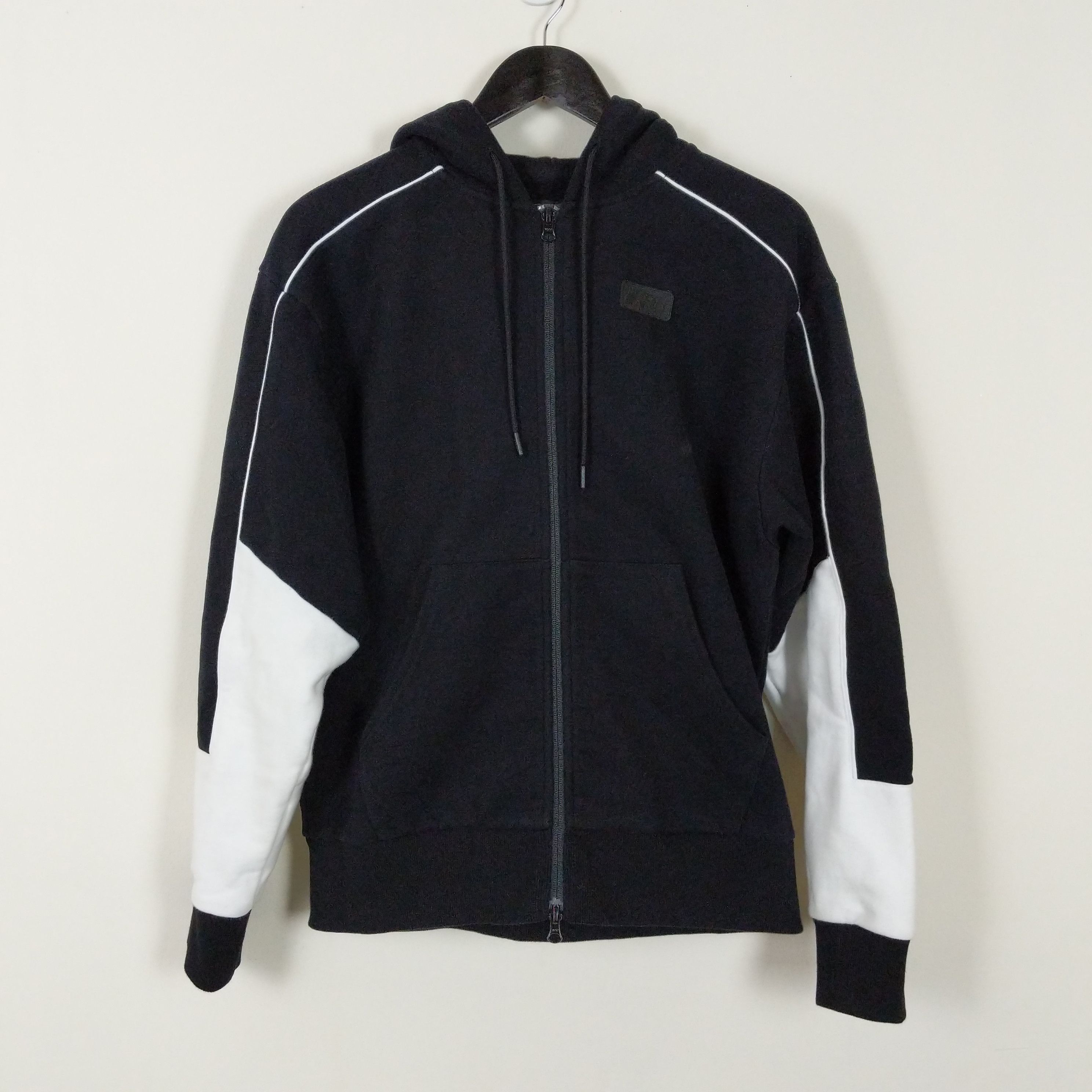 image of Kith Racing Zip Up Hoodie Jacket in Black White, Men's (Size XS)