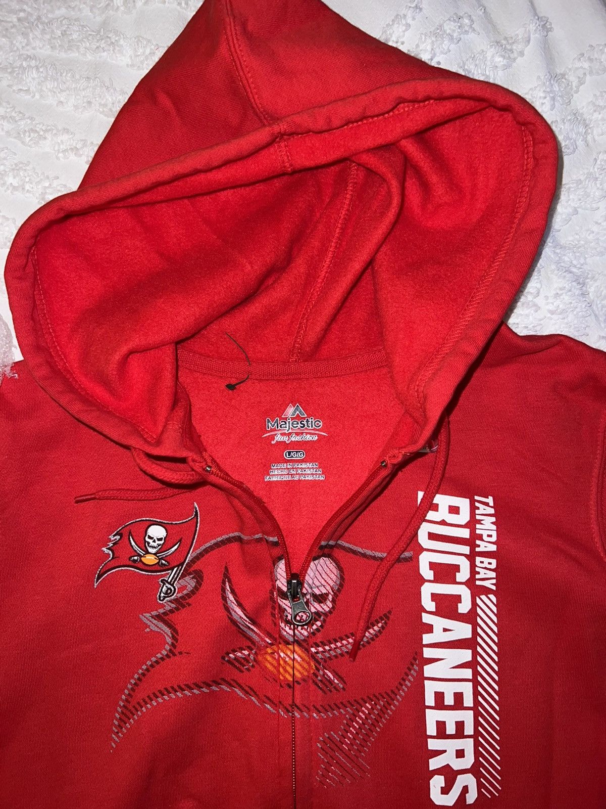 Majestic × NFL × Vintage Tampa Bay Buccaneers Zipper Hoodie Size US L / EU 52-54 / 3 - 3 Thumbnail