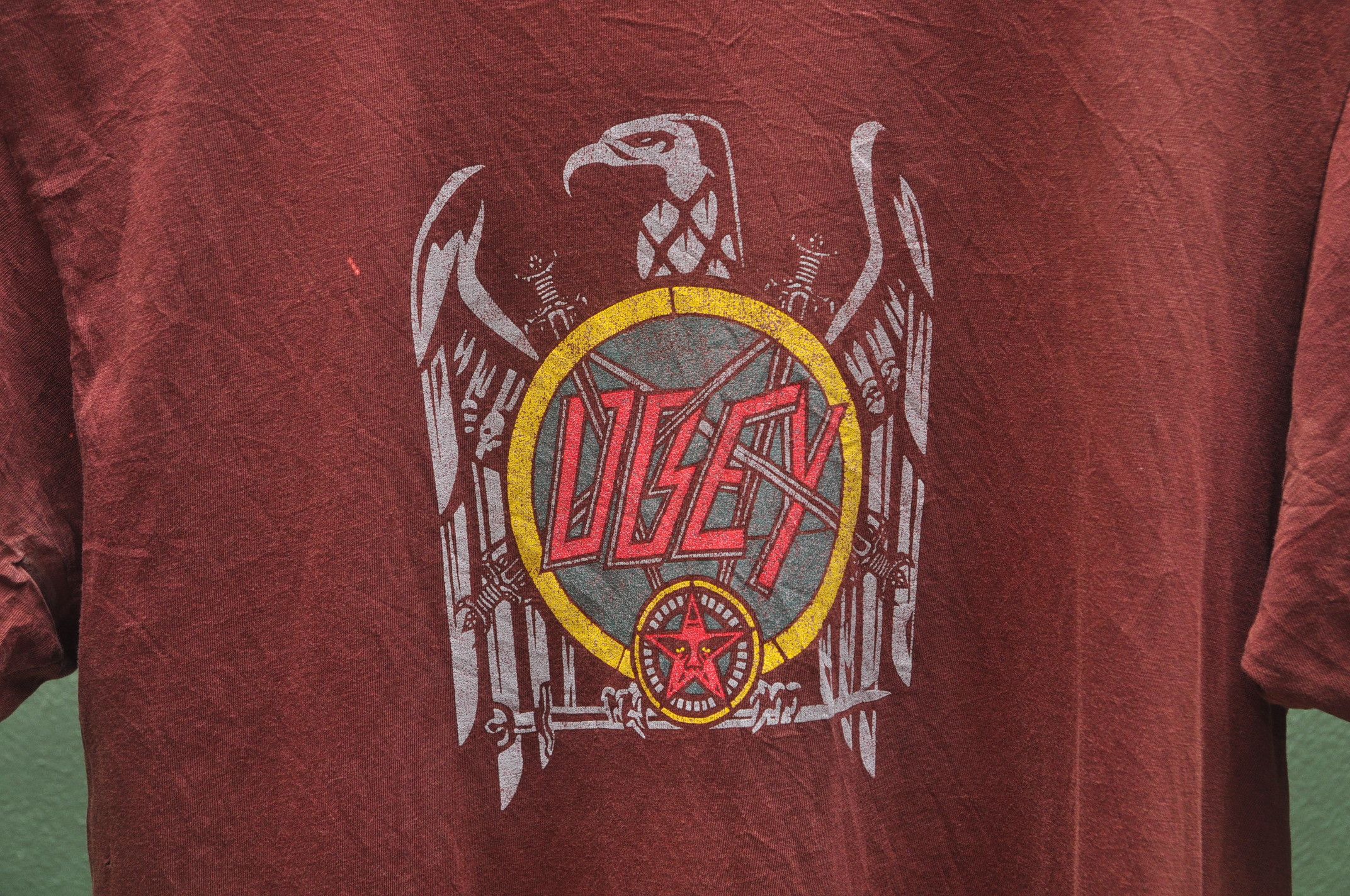 Band Tees × Designer × Japanese Brand Obey X Slayer Made In Usa Shirt Size US M / EU 48-50 / 2 - 2 Thumbnail
