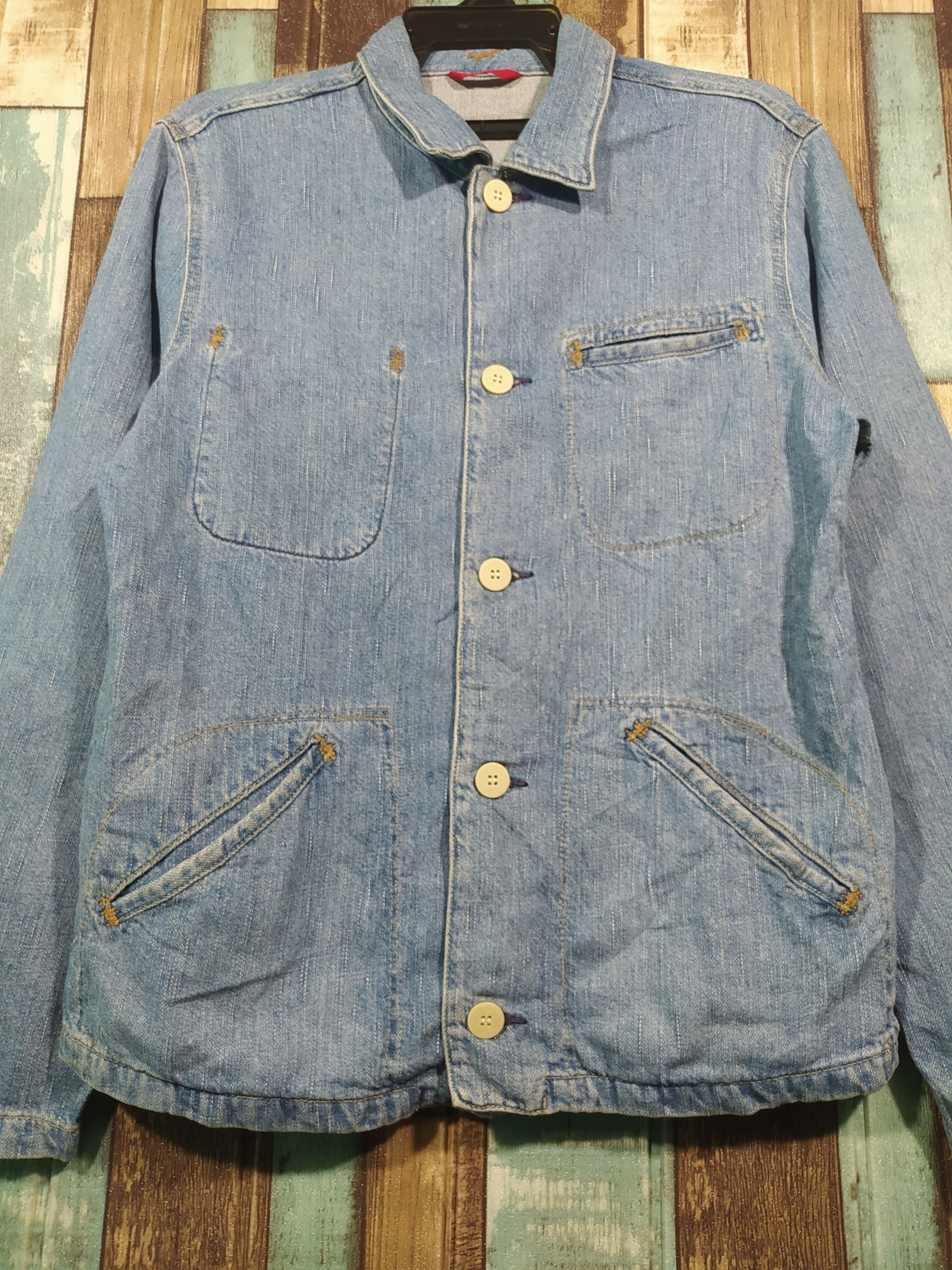 Edwin × Japanese Brand × Vintage Vintage Edwin denim Button jacket Size US M / EU 48-50 / 2 - 2 Thumbnail