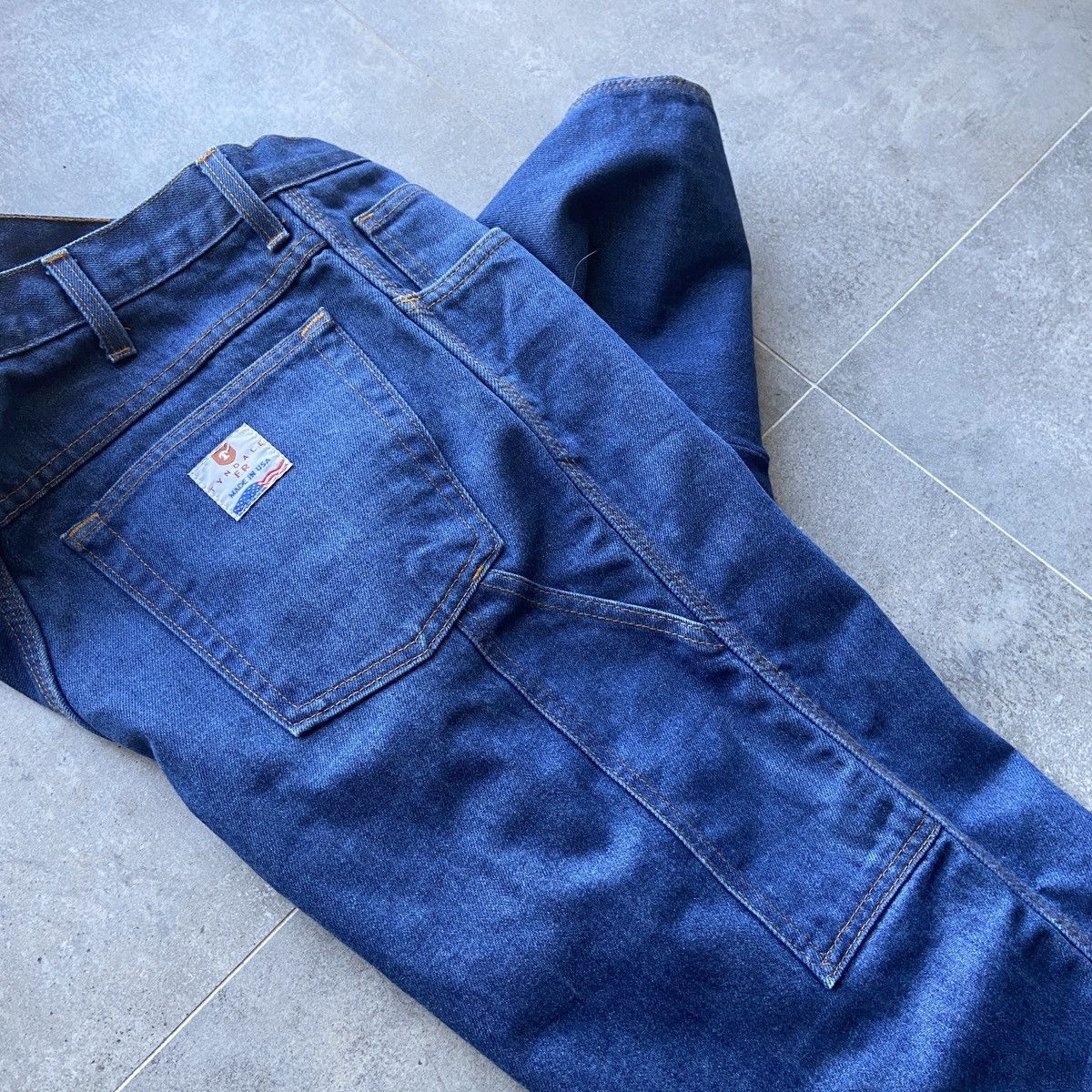Vintage Tyndall denim jeans Made in USA flame resistant Size US 31 - 8 Thumbnail