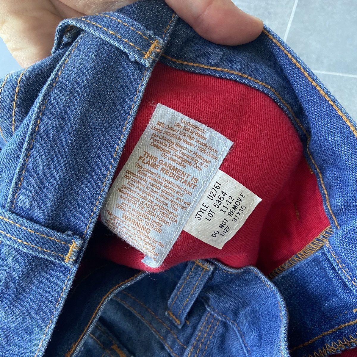 Vintage Tyndall denim jeans Made in USA flame resistant Size US 31 - 5 Thumbnail