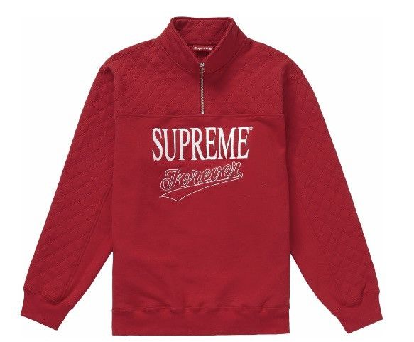 image of Supreme Forever Half Zip Sweatshirt in Red, Men's (Size Medium)