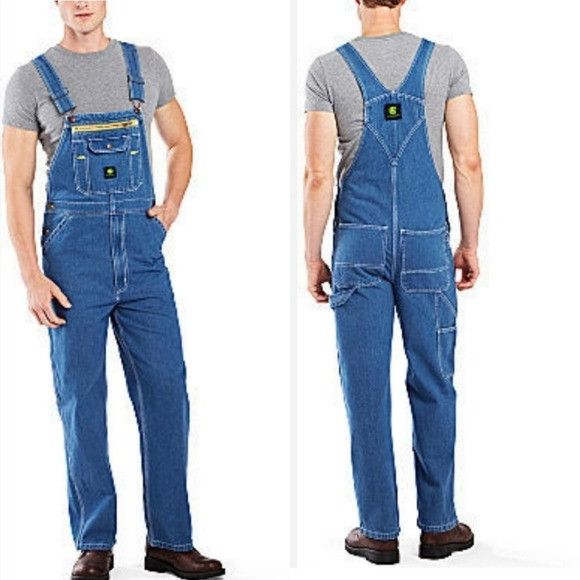 John Deere John Deere Bib Overalls Blue Denim Farmer Classic Men's 38/3 Grailed