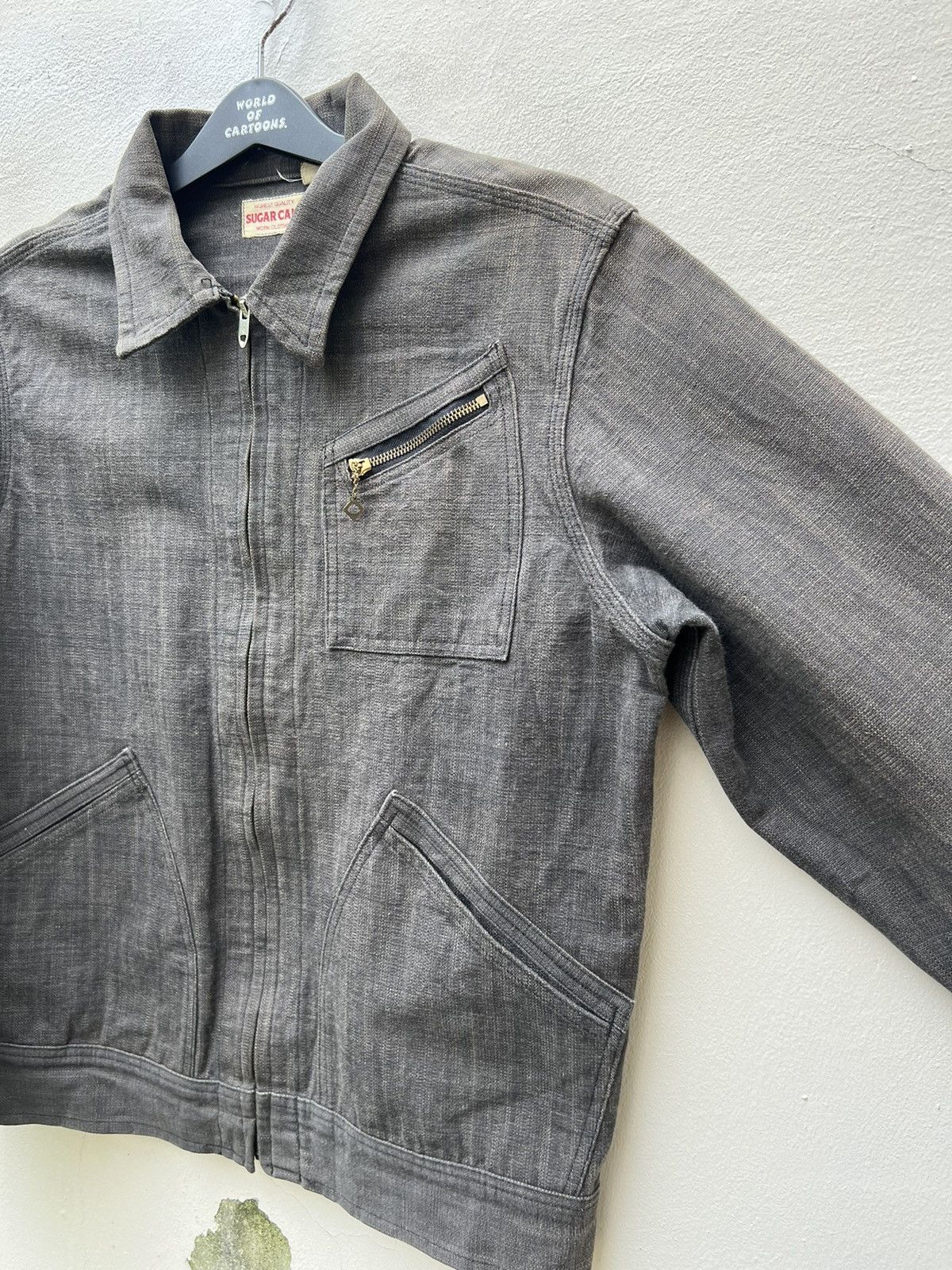 Sugar Cane Vintage Sugar Cane Japan Sun Fade Wax Denim Work Jacket Size US L / EU 52-54 / 3 - 9 Thumbnail