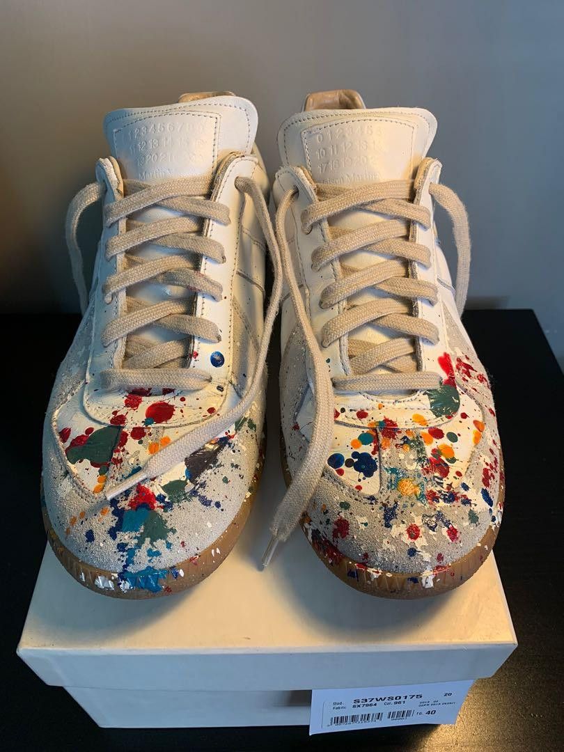 Maison Margiela Maison Martin Margiela platter paint trainers Grailed