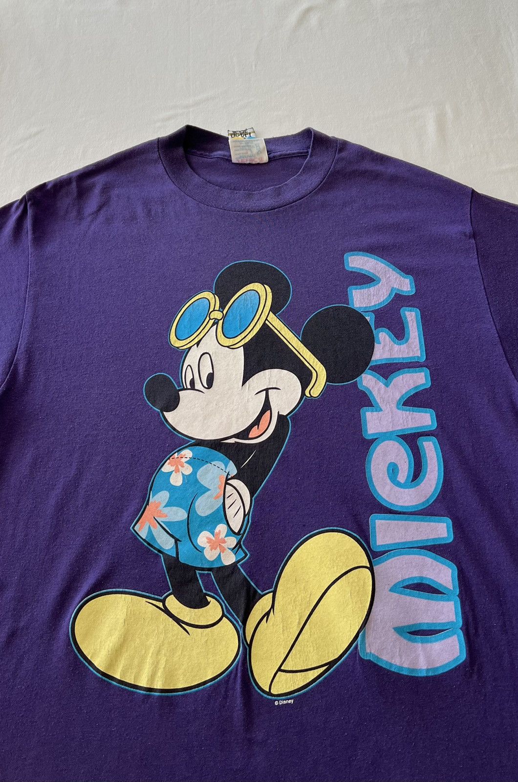 Disney Vintage 90s Disney Mickey Mouse Purple Tee (Beauty Beast) Size US L / EU 52-54 / 3 - 3 Thumbnail