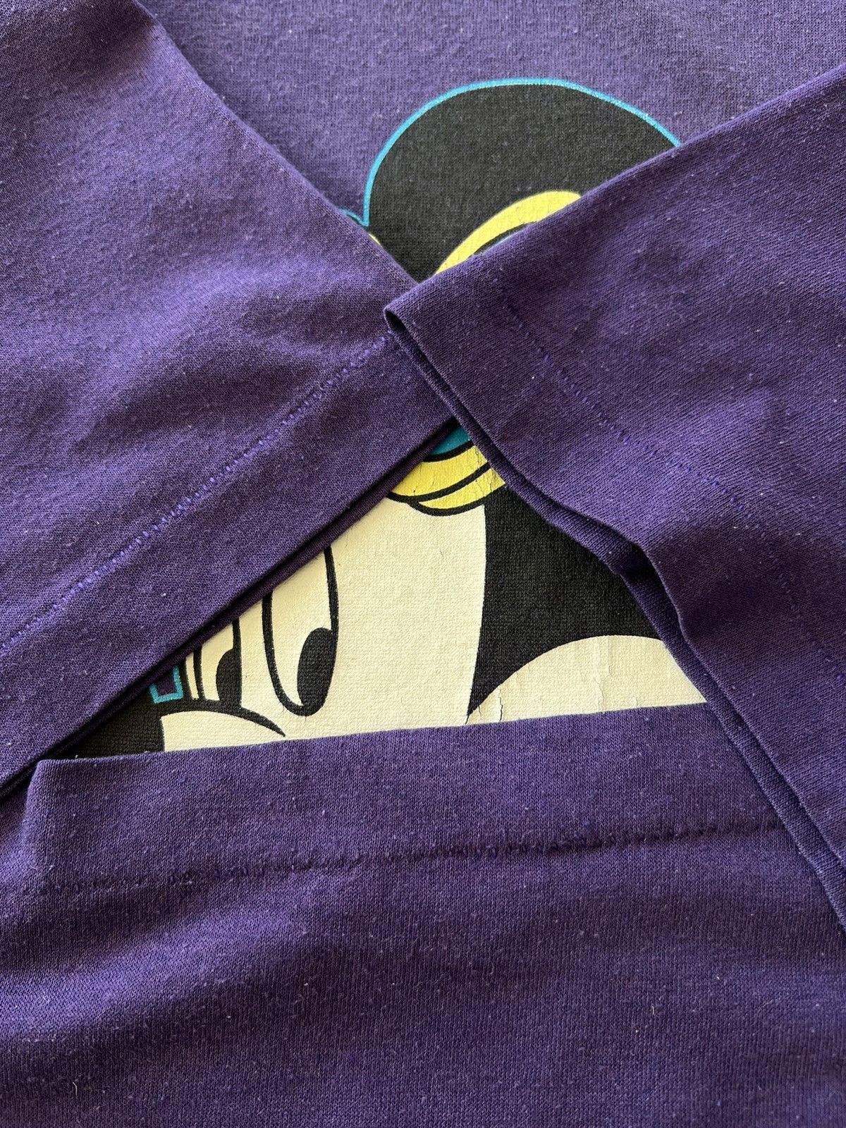 Disney Vintage 90s Disney Mickey Mouse Purple Tee (Beauty Beast) Size US L / EU 52-54 / 3 - 7 Thumbnail