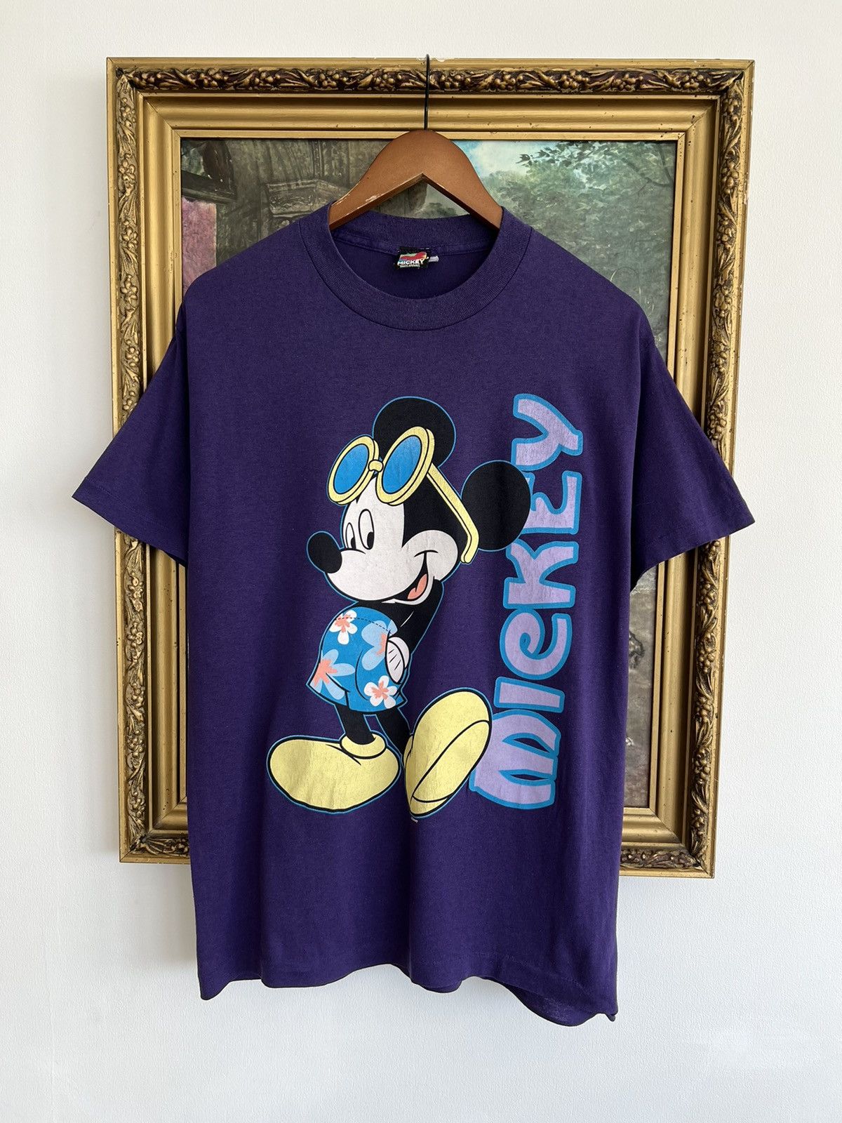 Disney Vintage 90s Disney Mickey Mouse Purple Tee (Beauty Beast) Size US L / EU 52-54 / 3 - 1 Thumbnail