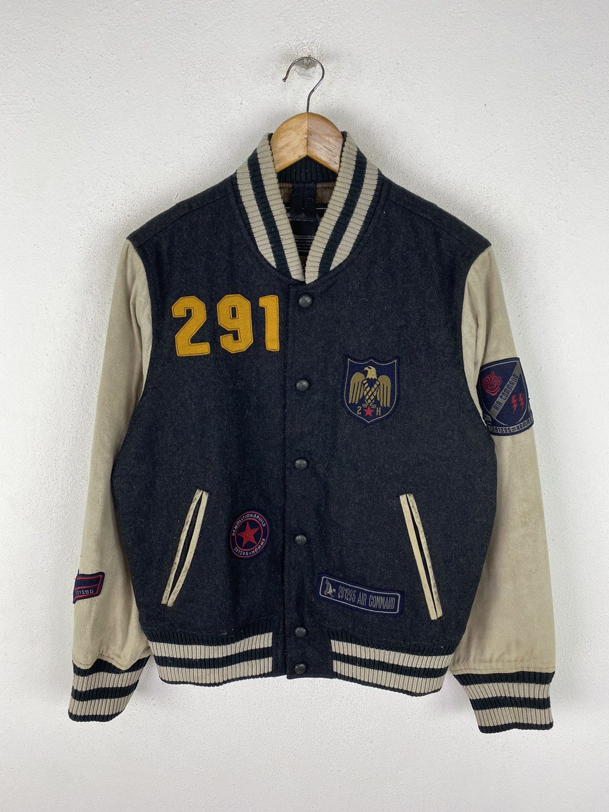 Japanese Brand 291295=HOMME VARSITY JACKET WOOL FABRIC Size US M / EU 48-50 / 2 - 1 Thumbnail