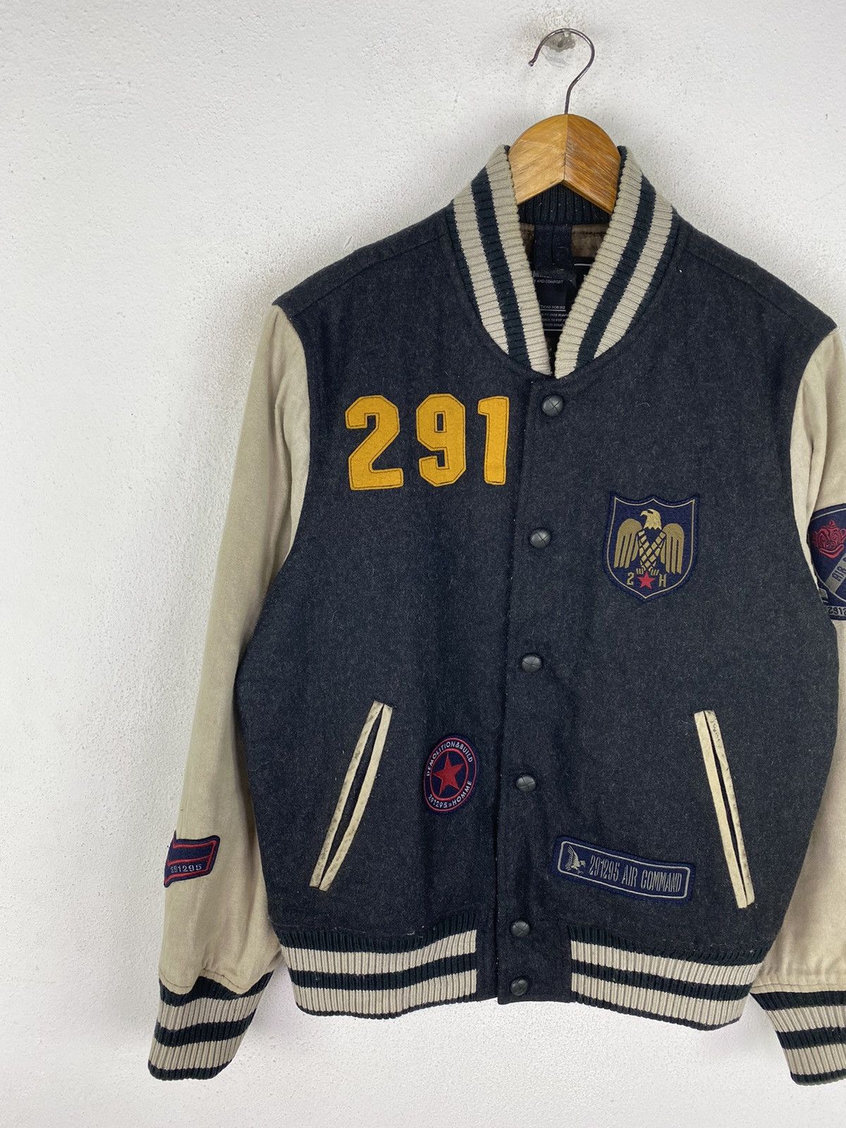 Japanese Brand 291295=HOMME VARSITY JACKET WOOL FABRIC Size US M / EU 48-50 / 2 - 4 Thumbnail