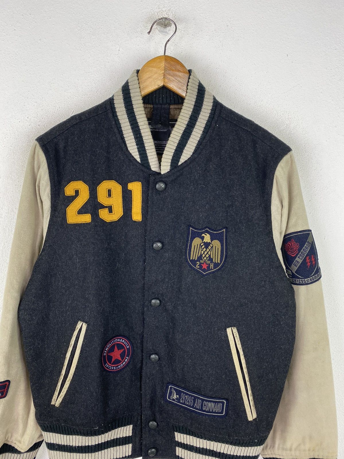 Japanese Brand 291295=HOMME VARSITY JACKET WOOL FABRIC Size US M / EU 48-50 / 2 - 5 Thumbnail