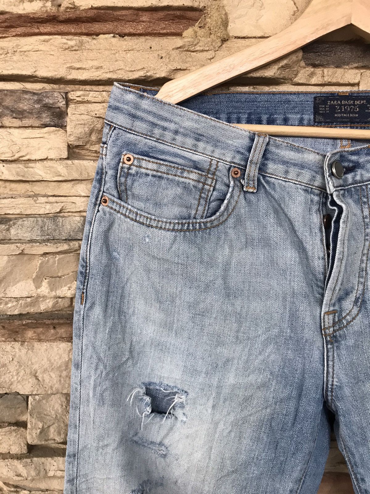 Vintage Vintage Zara Distressed Jeans Size US 33 - 6 Thumbnail