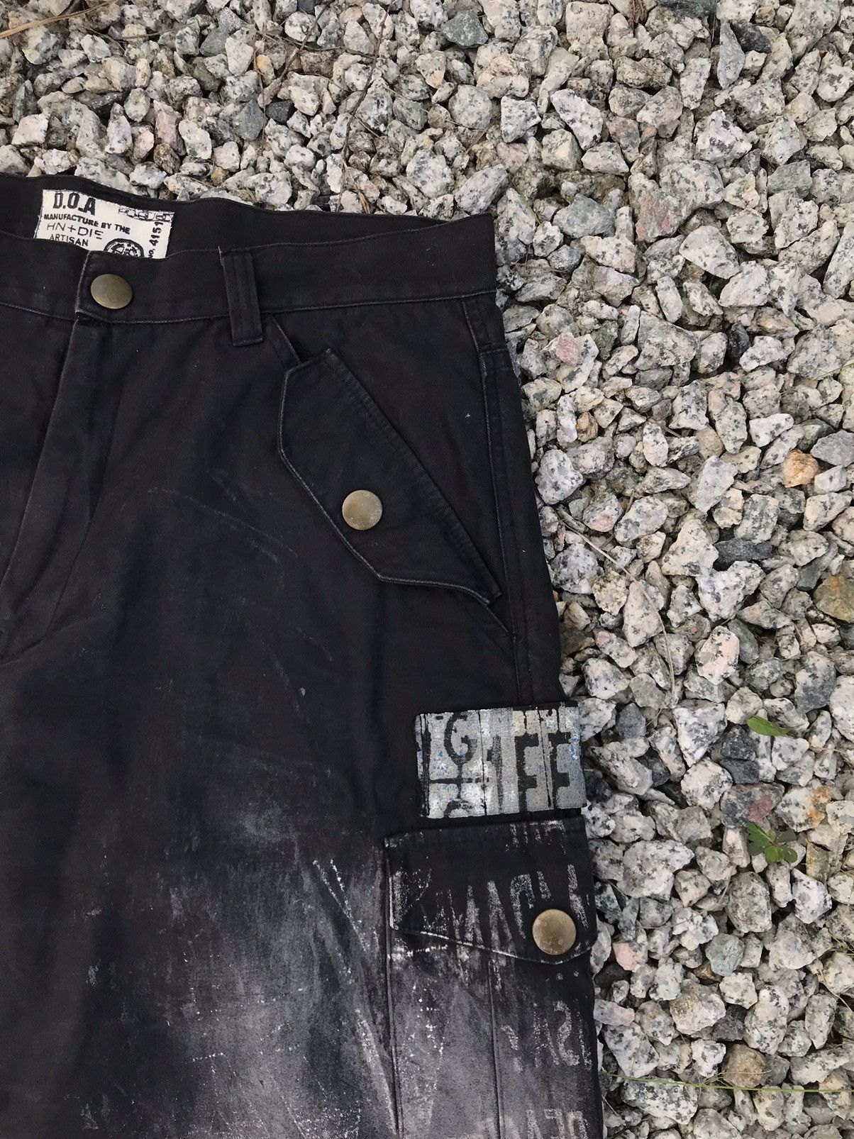 Vintage D.O.A HN & Die Artisan Punk Style Distressed Cargo Pants Size US 34 / EU 50 - 5 Thumbnail