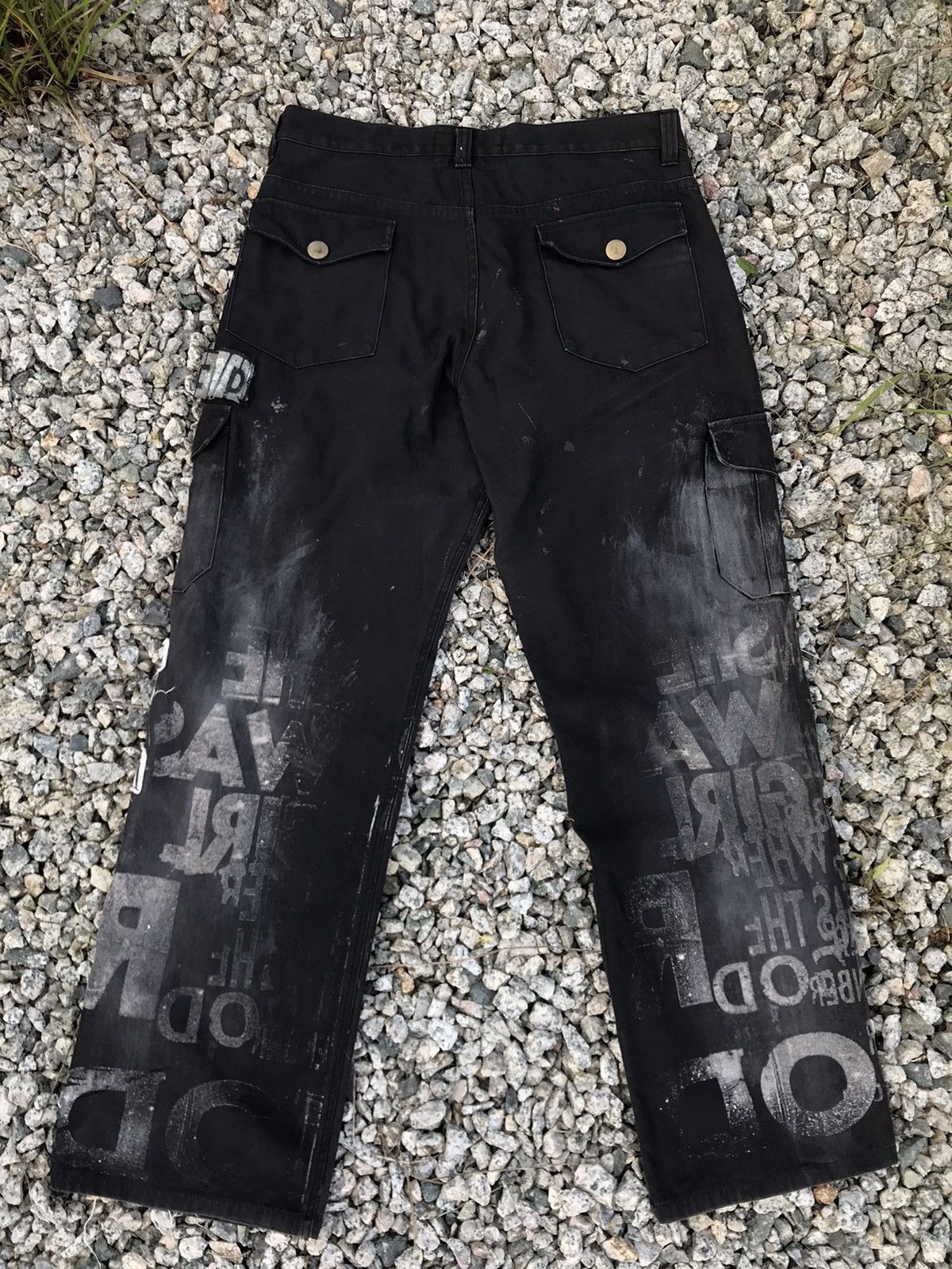 Vintage D.O.A HN & Die Artisan Punk Style Distressed Cargo Pants Size US 34 / EU 50 - 2 Thumbnail