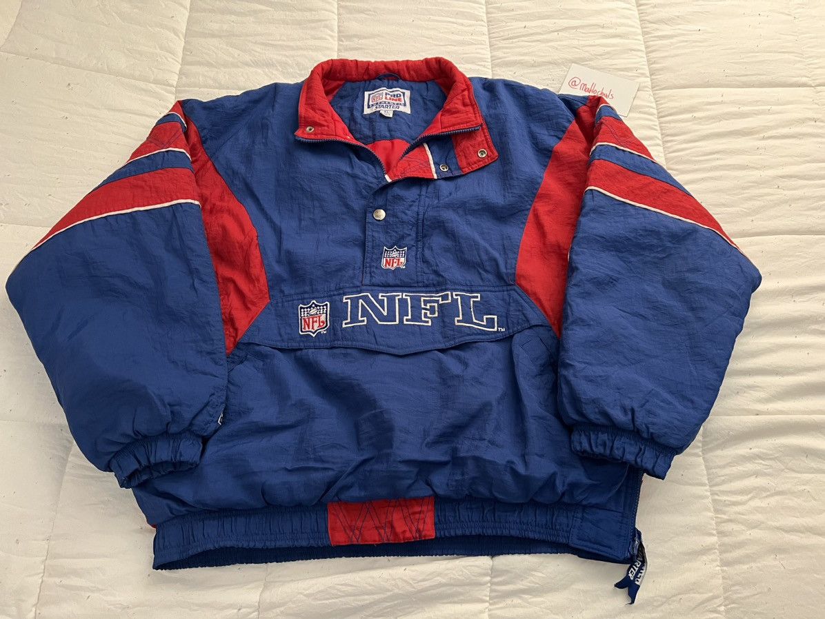 image of Nfl x Vintage Bomber Jacket in Blue/Red, Men's (Size XL)