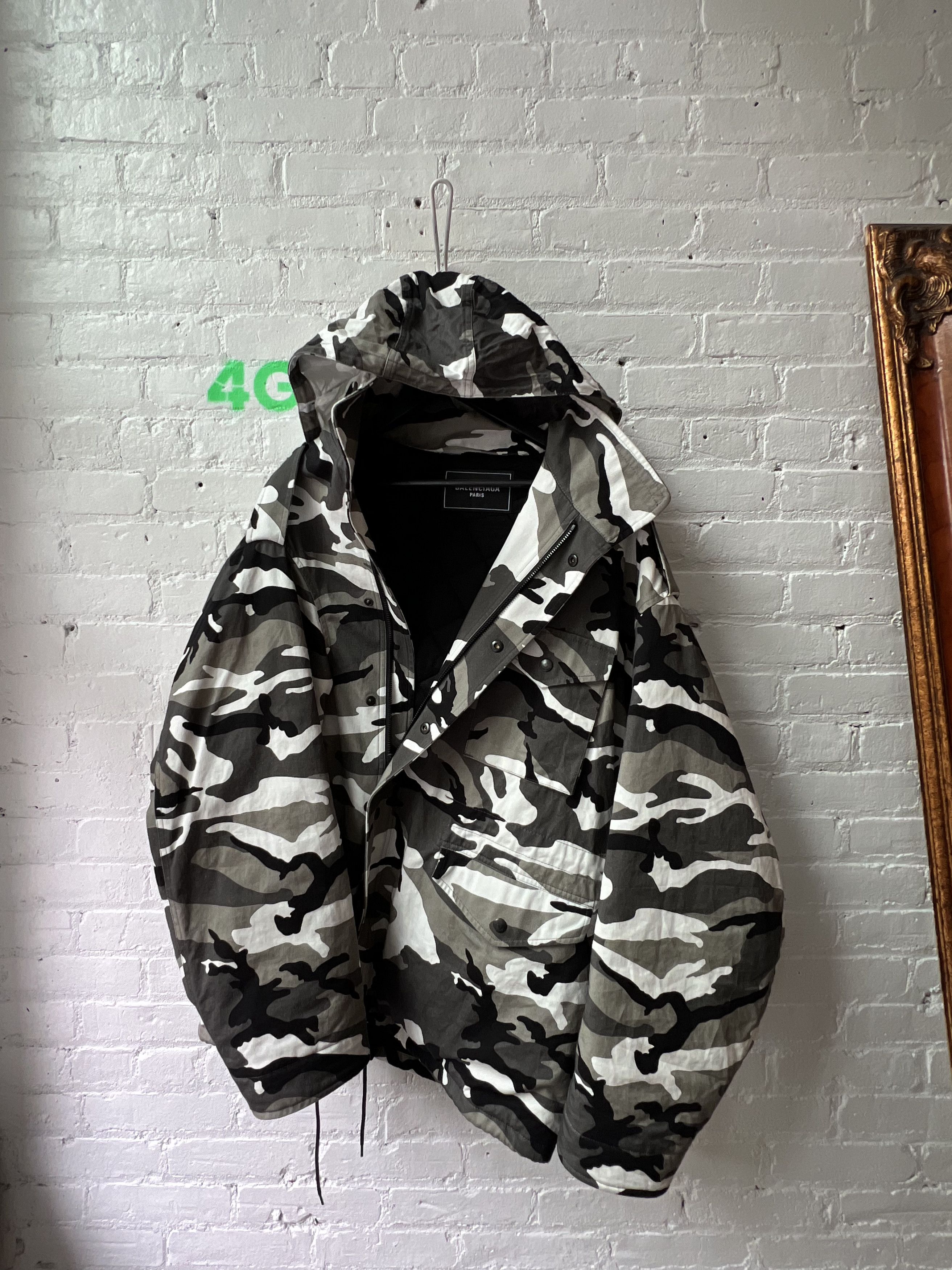 image of Balenciaga Oversized Snow Camo Jacket 4G Seller, Men's (Size XL)