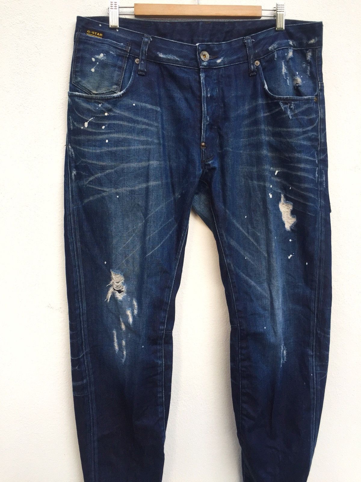 G-Star Drop Crotch Taper Paint Splash Oversized Denim Size US 38 / EU 54 - 3 Thumbnail