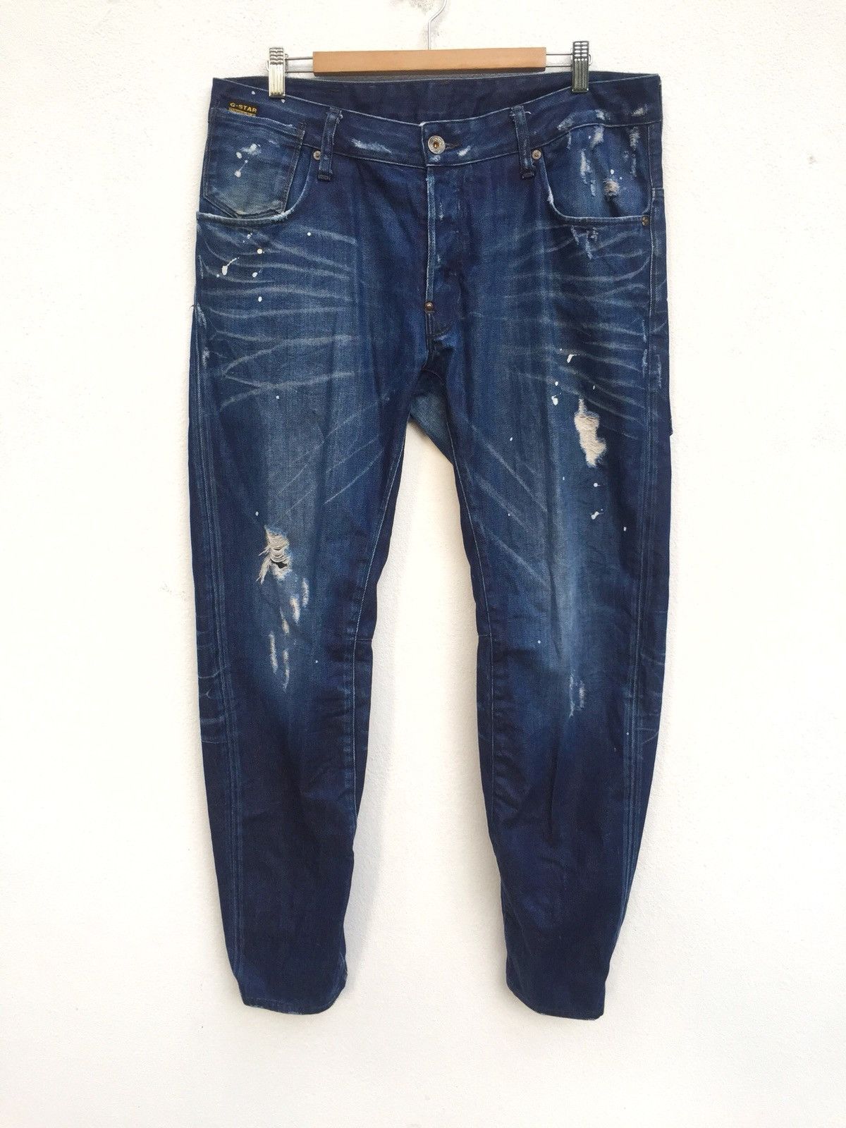 G-Star Drop Crotch Taper Paint Splash Oversized Denim Size US 38 / EU 54 - 1 Thumbnail