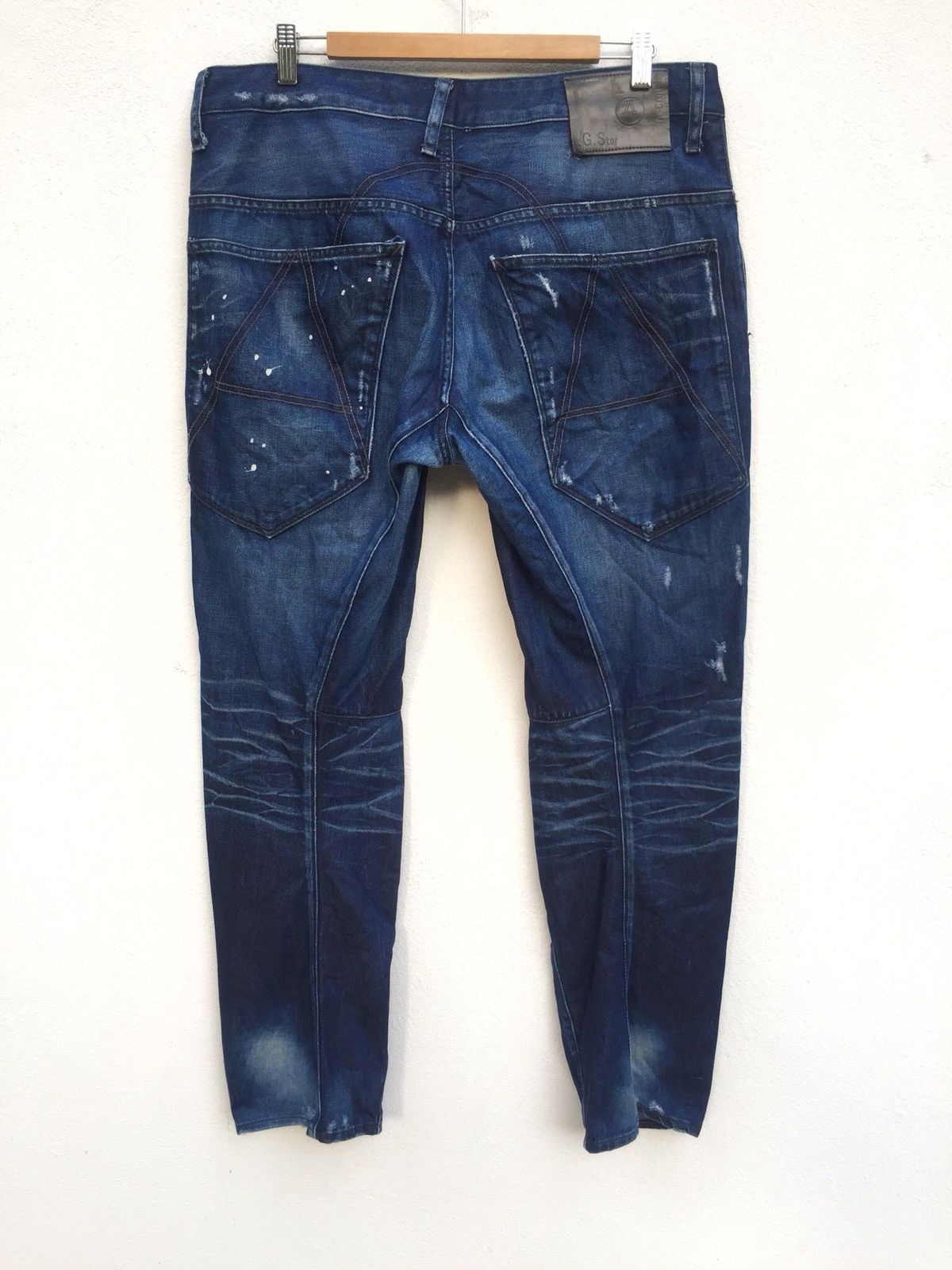 G-Star Drop Crotch Taper Paint Splash Oversized Denim Size US 38 / EU 54 - 2 Thumbnail