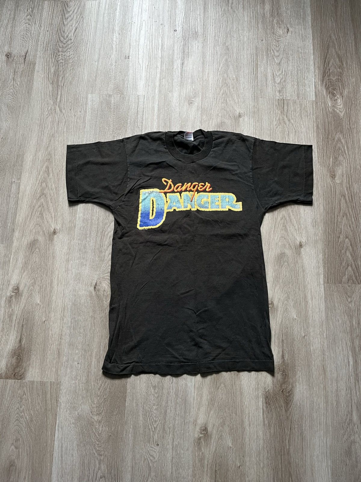 Image of Grail Vintage 1989 Danger Danger Band Tee [Very] in Black, Men's (Size Small)