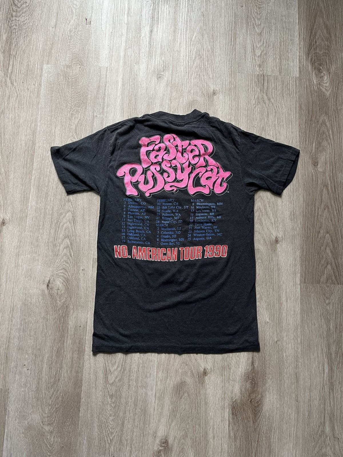 Vintage VERY RARE 1990 Faster Pussycat Tour T-Shirt Size US XS / EU 42 / 0 - 2 Thumbnail