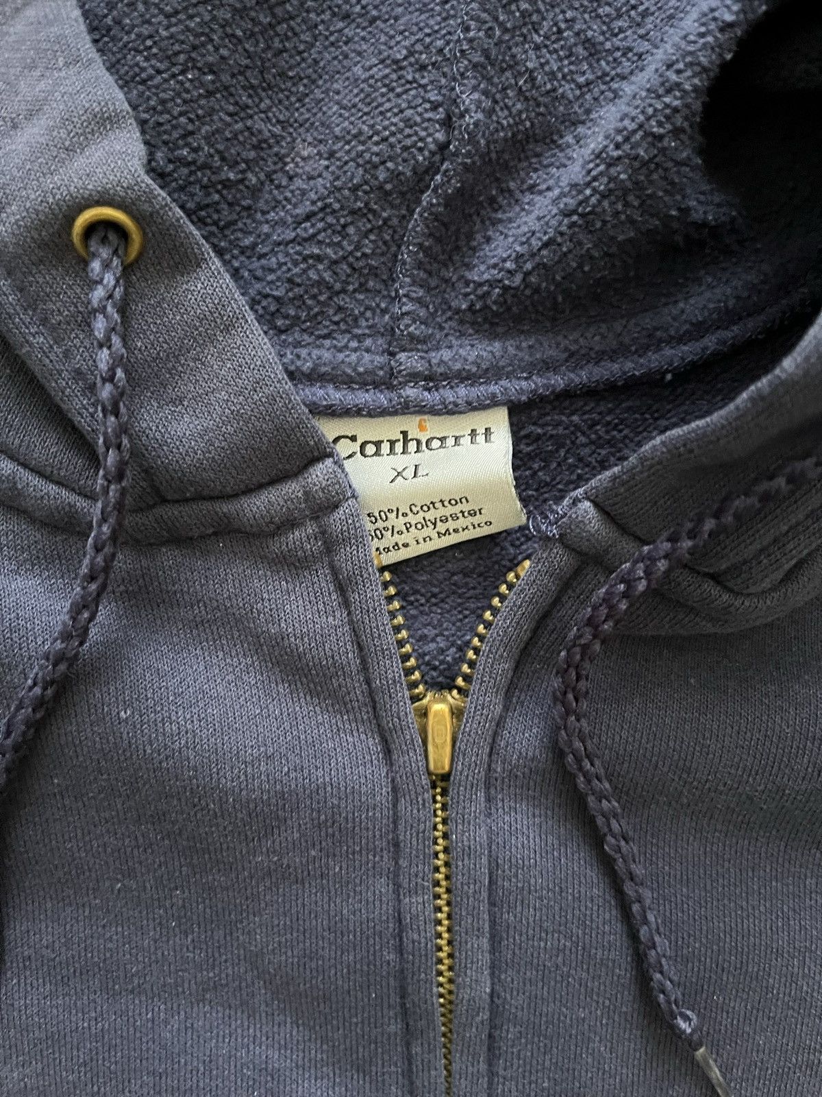 Carhartt Vintage Worn In Navy Blue Carhartt Zip Up Hoodie Size US XXL / EU 58 / 5 - 3 Thumbnail